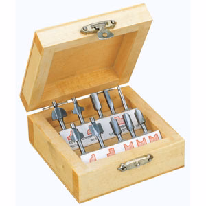 10-piece wood router cutter set