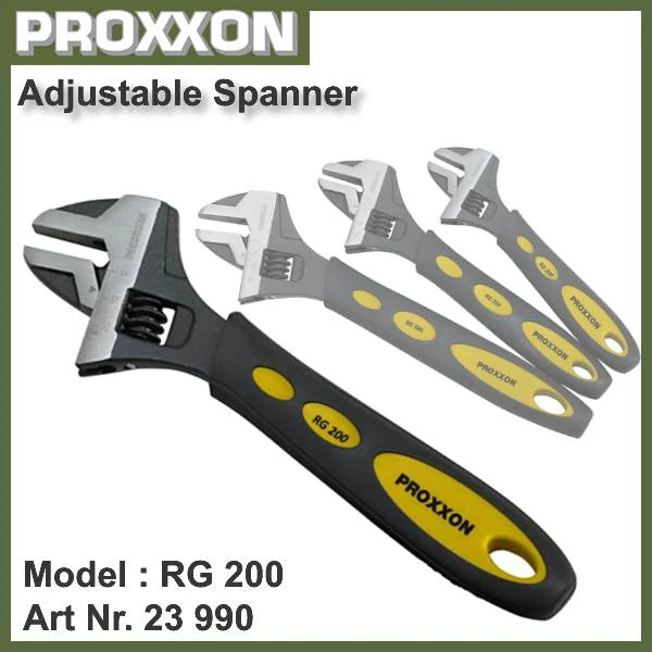 PROXXON Adjustable Wrench RG 200. Forged from CrV Steel 23990