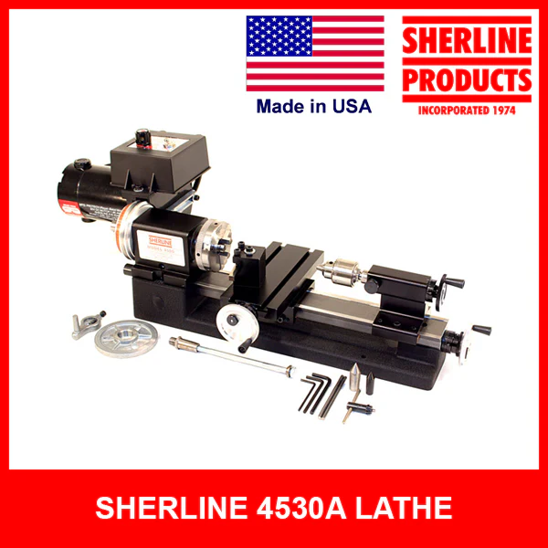 4530A 3.5 x 8-inch Lathe with Chucks and adjustable handwheels