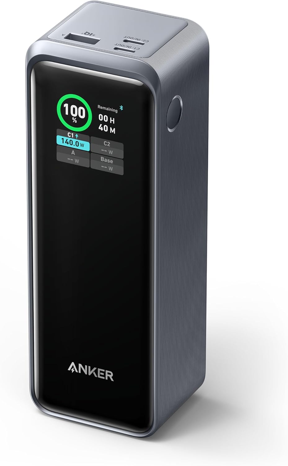 Anker Prime power bank 27650 mAh 250W w zestawie baza ładująca, szybkie ładowanie, kompaktowa przenośna ładowarka do podróży, kontrola aplikacji, kompatybilny z MacBook, iPhone, iPad i innymi