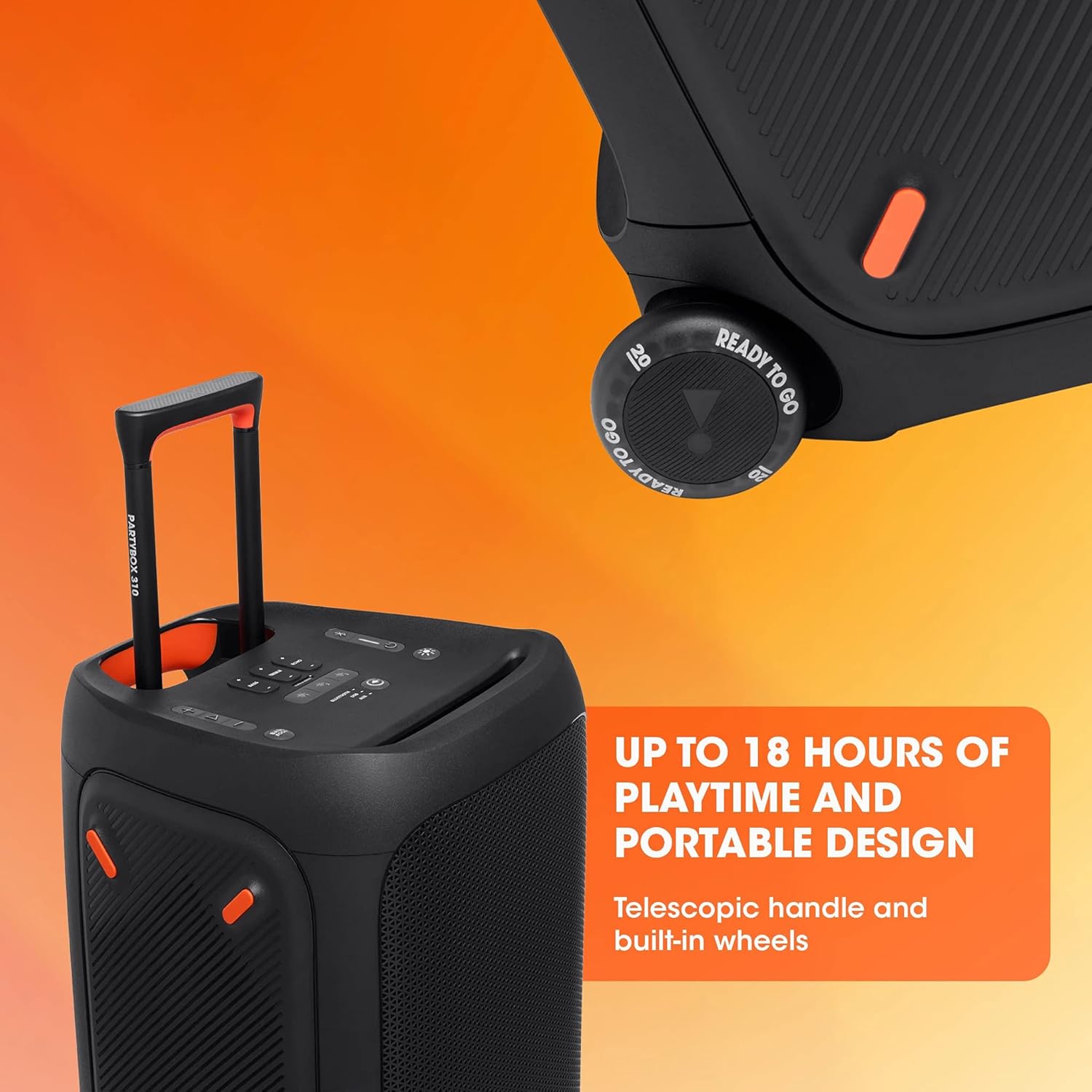 Jbl Partybox 110 JBLPARTYBOX110EU Głośnik Bluetooth, Czarny, 24 x 69 x 2,5 cm