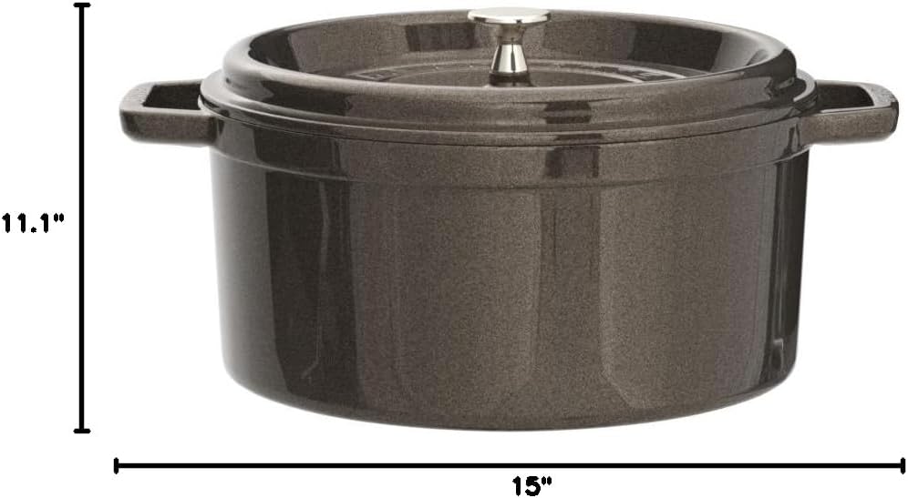 STAUB Garnek żeliwny, okrągły 28 cm, 6,7 L, Czarny