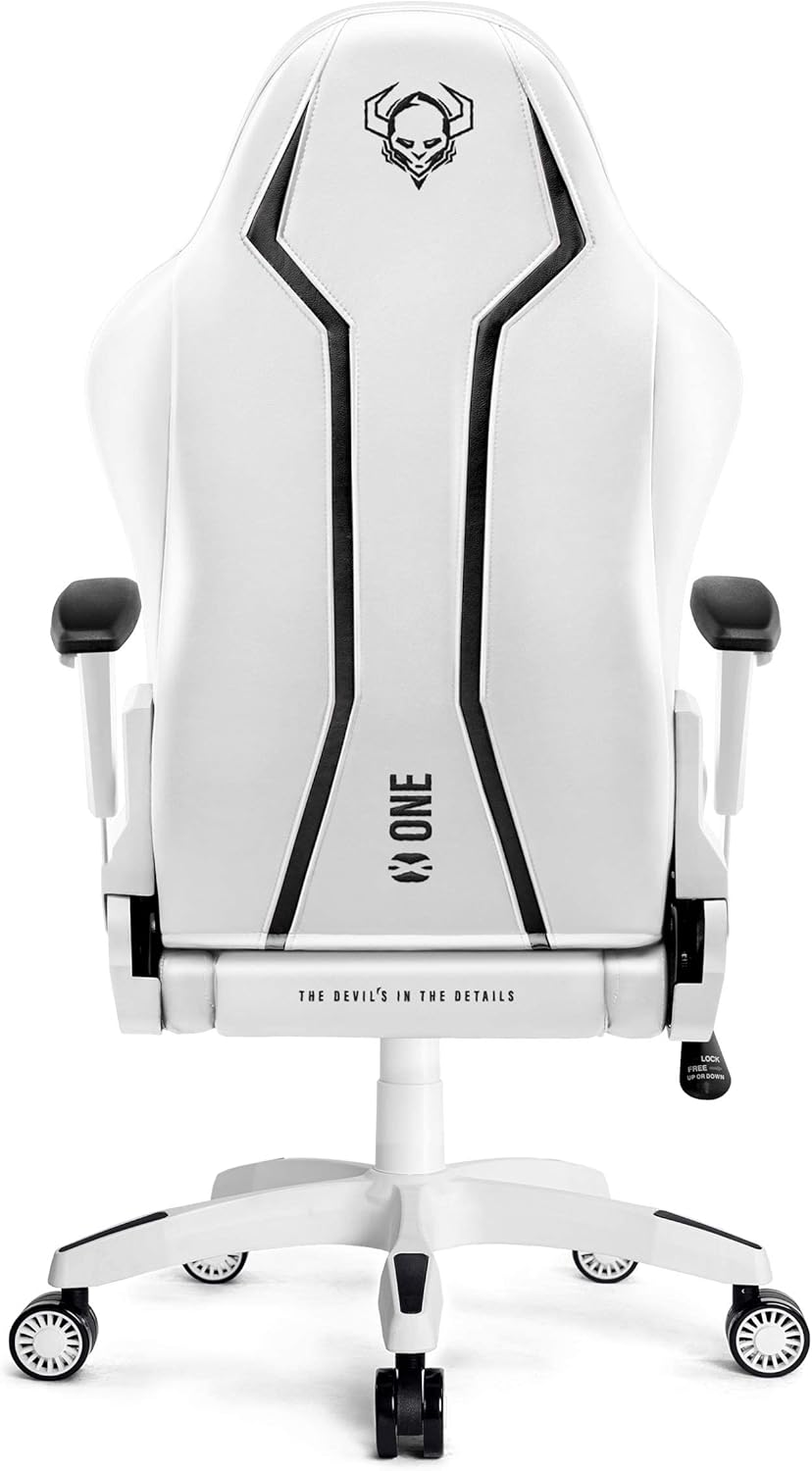 Diablo X-One 2.0 Fotel Gamingowy Krzesło Biurowe Dla Gracza Obrotowy Regulowane Podłokietniki Ekoskóra Ergonomiczny Design Funkcja Bujania Poduszka Pod Kark i Lędźwie (Candy Rose, Normal)