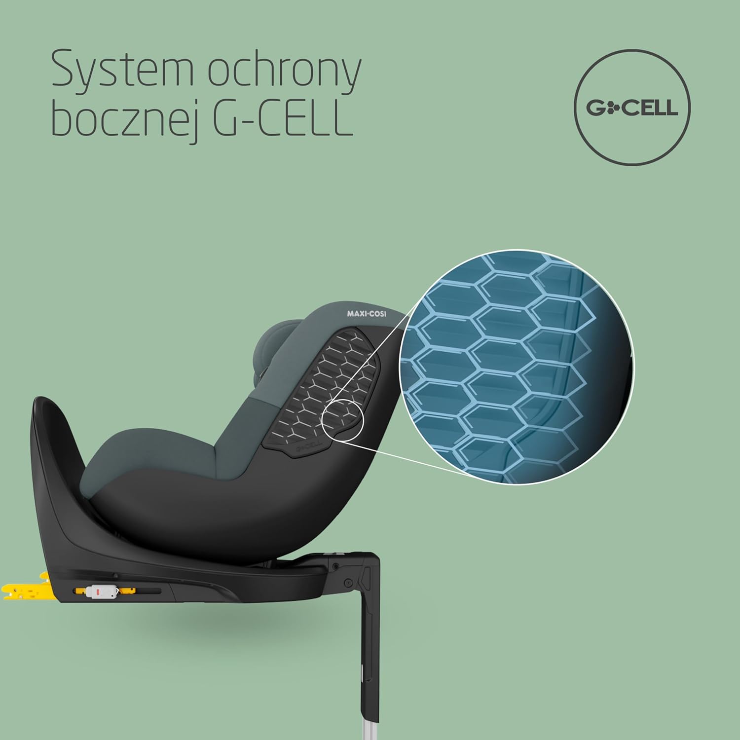 Maxi-Cosi Mica 360 S, Fotelik samochodowy obrotowy 360, 3 miesiące–4 lata (61–105 cm), Obracanie FlexiSpin, 5 pozycji odchylenia, Ochrony G-CELL, Zaczepy na pasy uprzęży Easy-in, Tonal Black