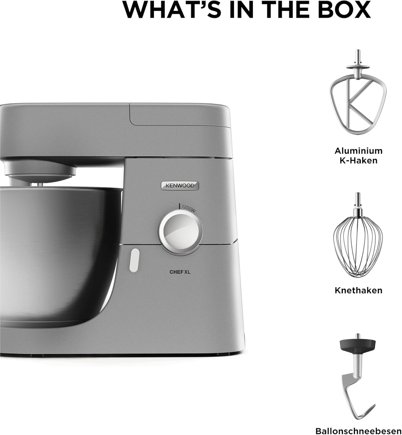 Kenwood KVL4100S Chef XL Robot Kuchenny, Stal Nierdzewna, 1200 W, 6.7 L, Srebrny