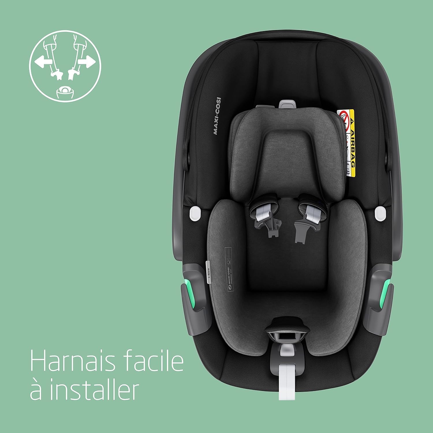 Maxi-Cosi Pearl 360 dla niemowlaka i-Size, Fotelik samochodowy obrotowy 360, od 3 miesięcy do 4 lat (61–105 cm), Obracanie jedną ręką, ClimaFlow, Uprząż z systemem Easy-In, G-CELL, Authentic Graphite