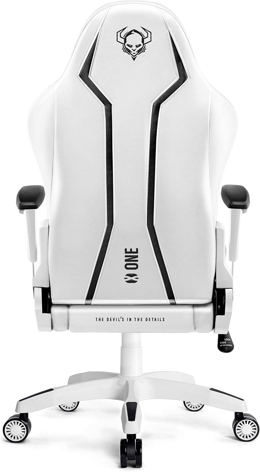 Diablo X-One 2.0 Fotel Gamingowy Krzesło Biurowe Dla Gracza Obrotowy Regulowane Podłokietniki Ekoskóra Ergonomiczny Design Funkcja Bujania Poduszka Pod Kark i Lędźwie (Candy Rose, Normal)
