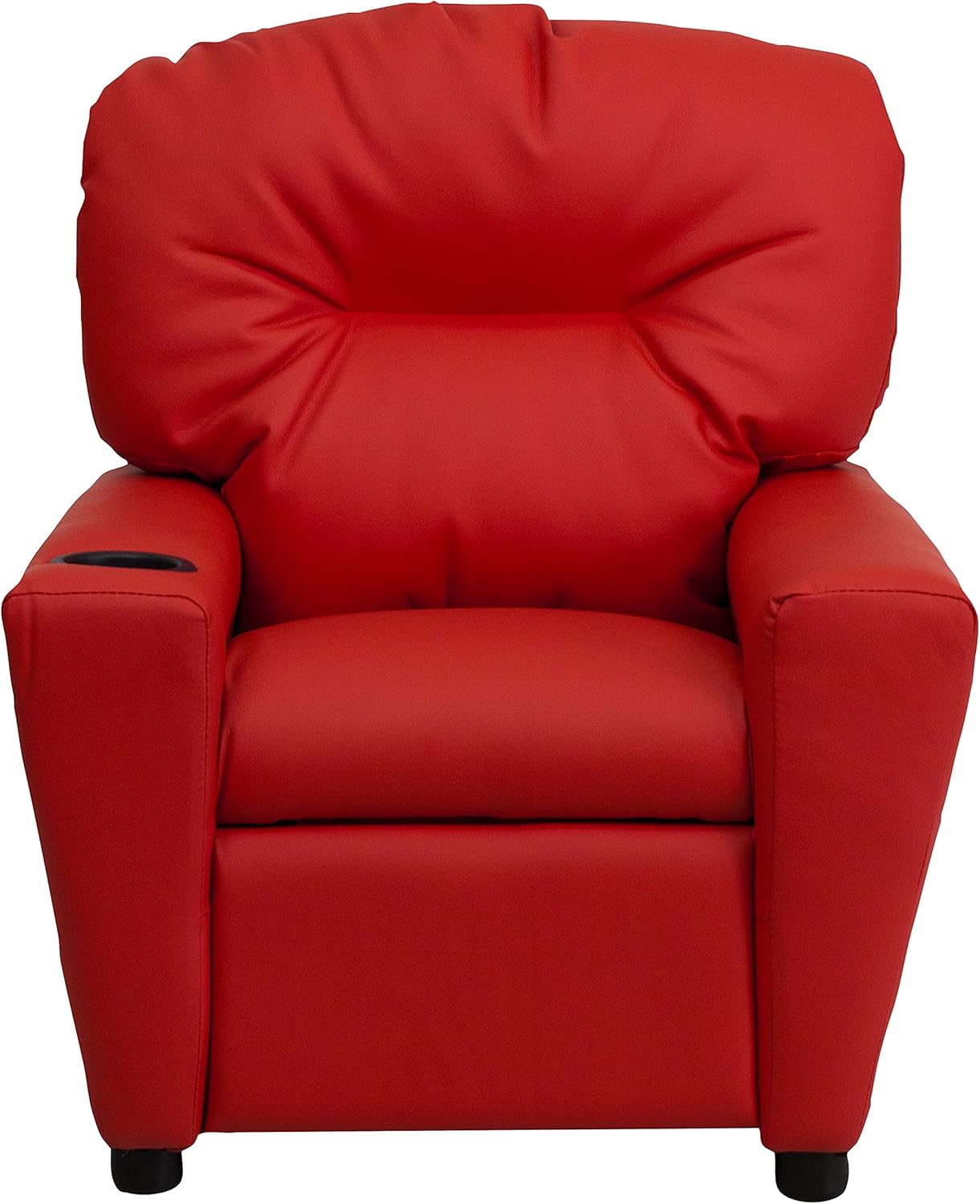 Flash Furniture Współczesny leżak dziecięcy z uchwytem na kubki, drewno, beżowy winyl, 66,04 x 53,34 x 53,34 cm