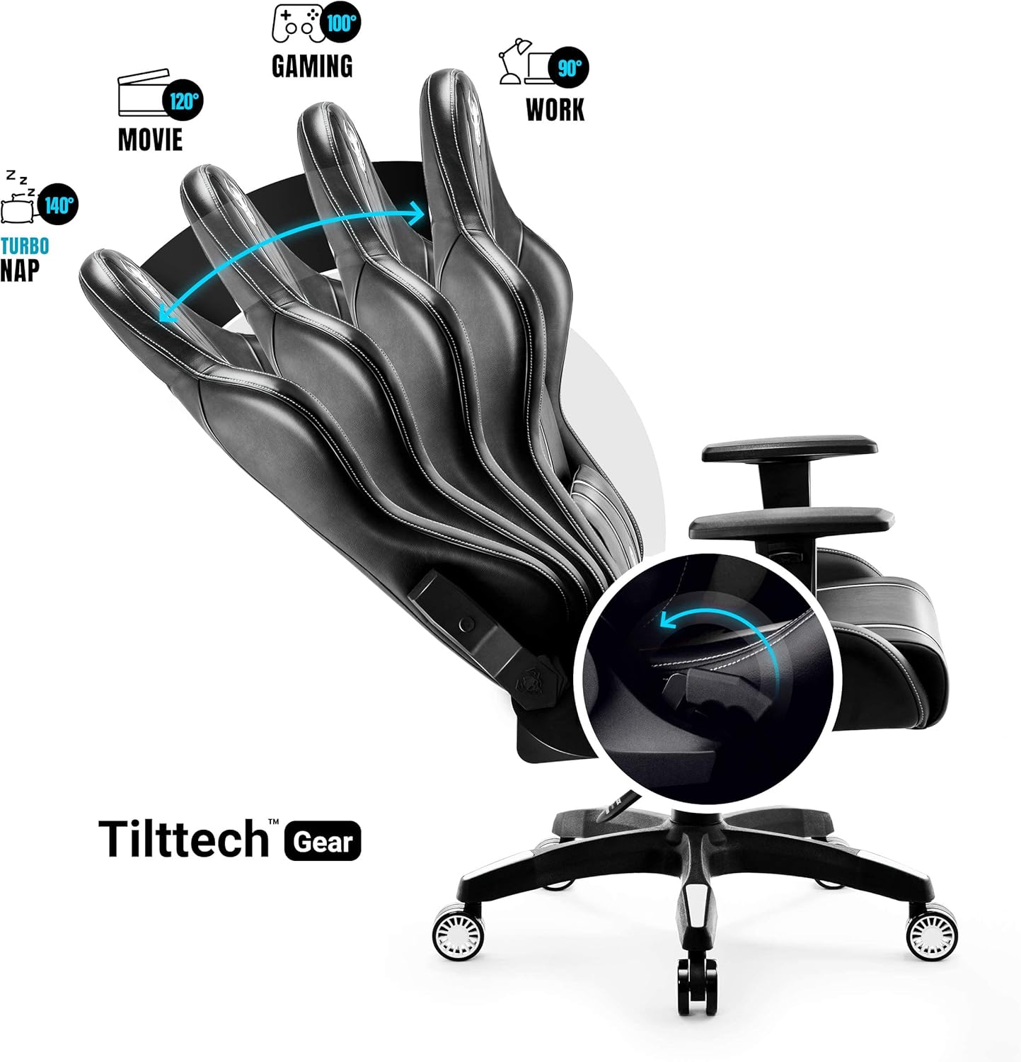 Diablo X-One 2.0 Fotel Gamingowy Krzesło Biurowe Dla Gracza Obrotowy Regulowane Podłokietniki Ekoskóra Ergonomiczny Design Funkcja Bujania Poduszka Pod Kark i Lędźwie (Candy Rose, Normal)