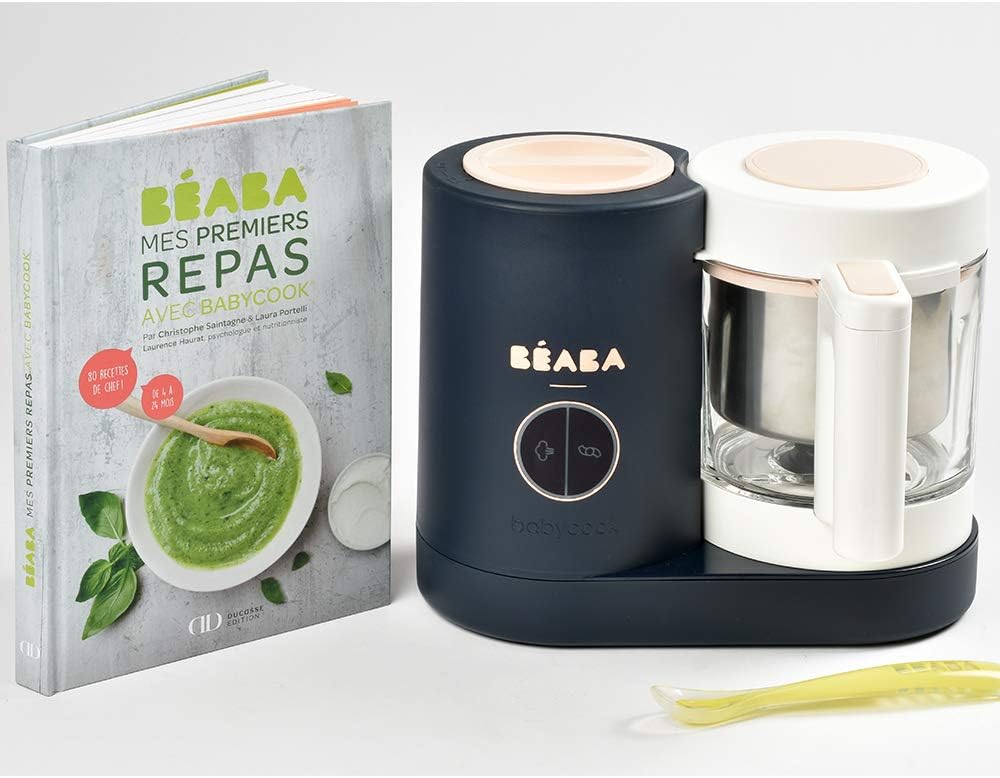 BÉABA, Babycook Neo, mikser parowy 6 w 1, robot dla niemowląt, wyprodukowany we Francji, szklana miska, zbiornik ze stali nierdzewnej, duża pojemność, dywersyfikacja żywności, małe doniczki dla