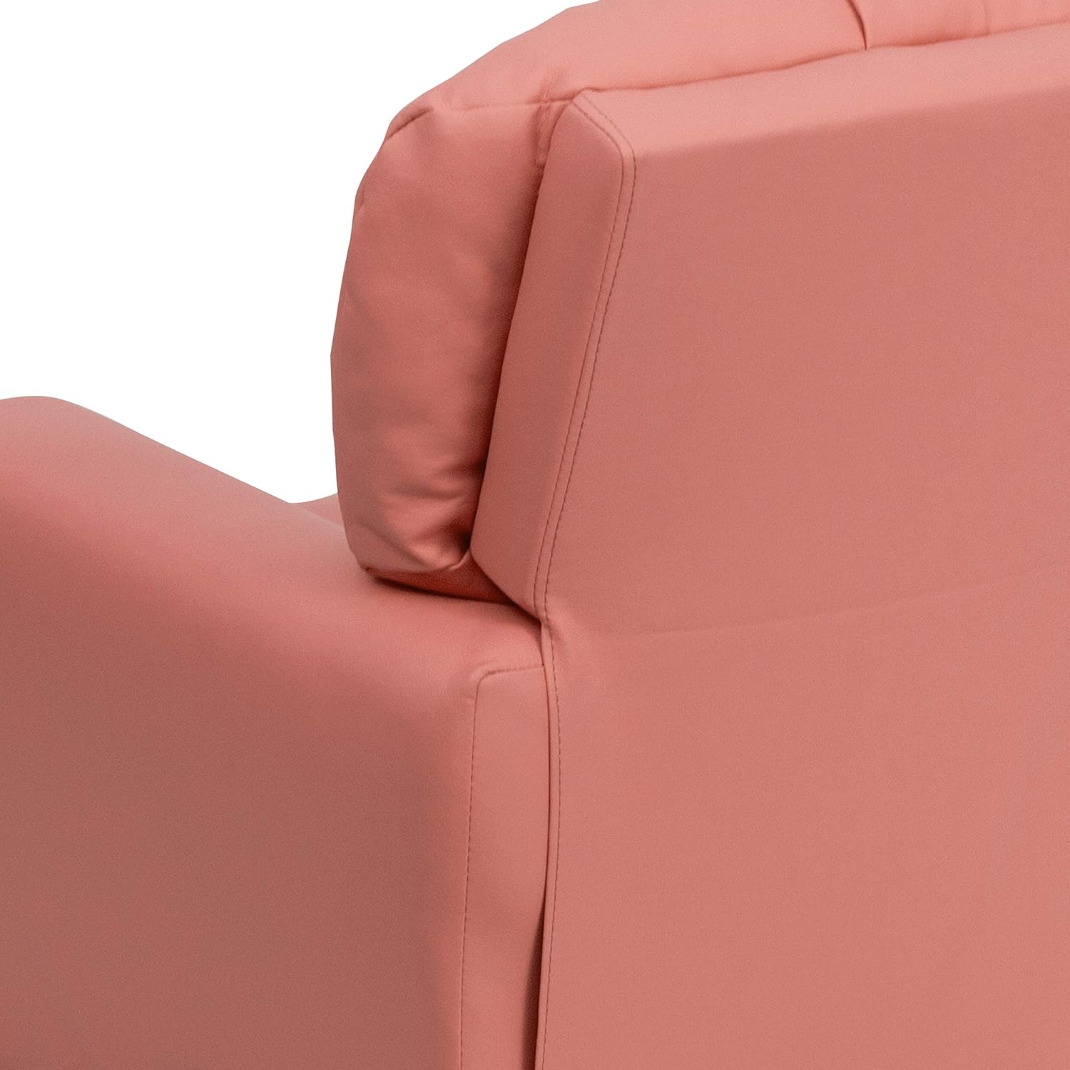 Flash Furniture Współczesny leżak dziecięcy z uchwytem na kubki, drewno, beżowy winyl, 66,04 x 53,34 x 53,34 cm