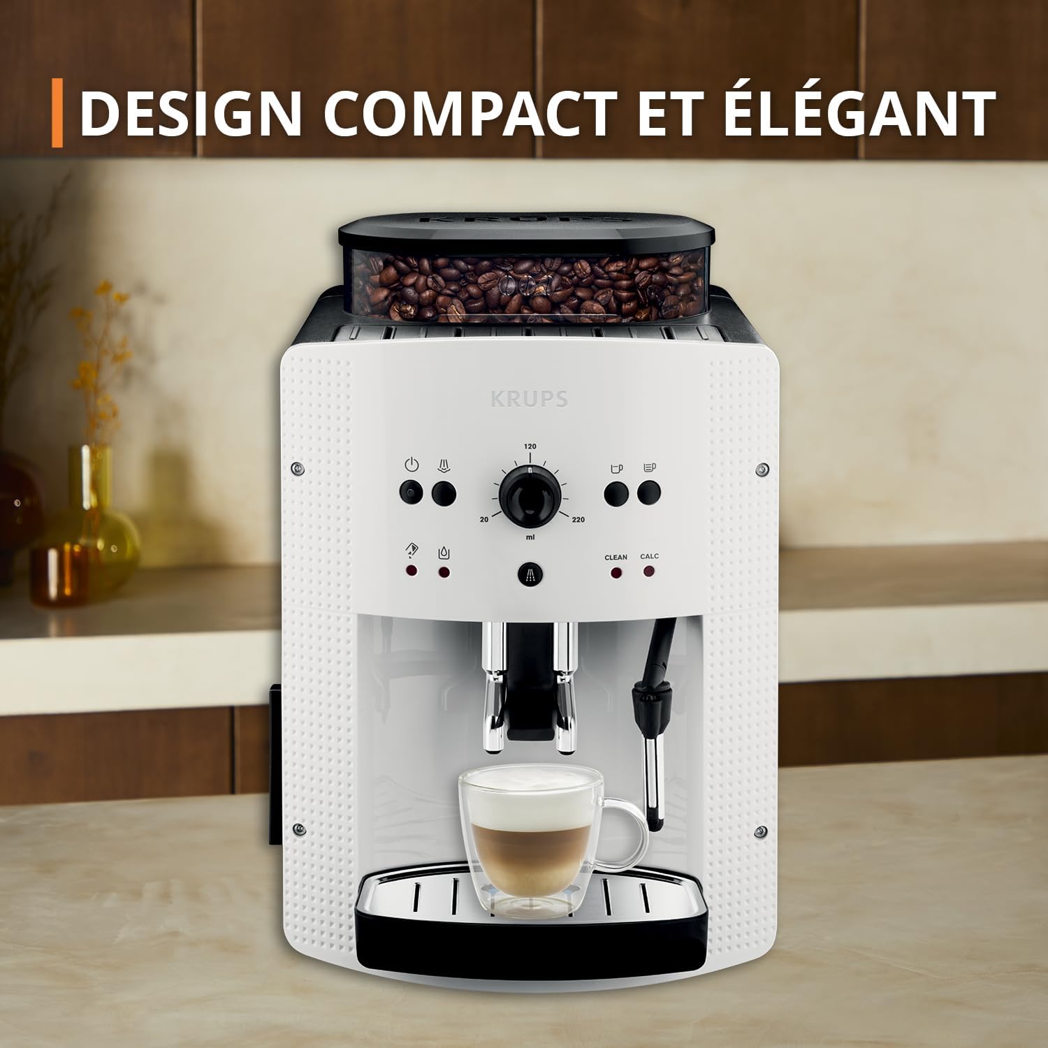 Krups Arabica Picto Ea8105 Ekspres do Kawy, Biały/Czarny, 1450 WW 230 VV