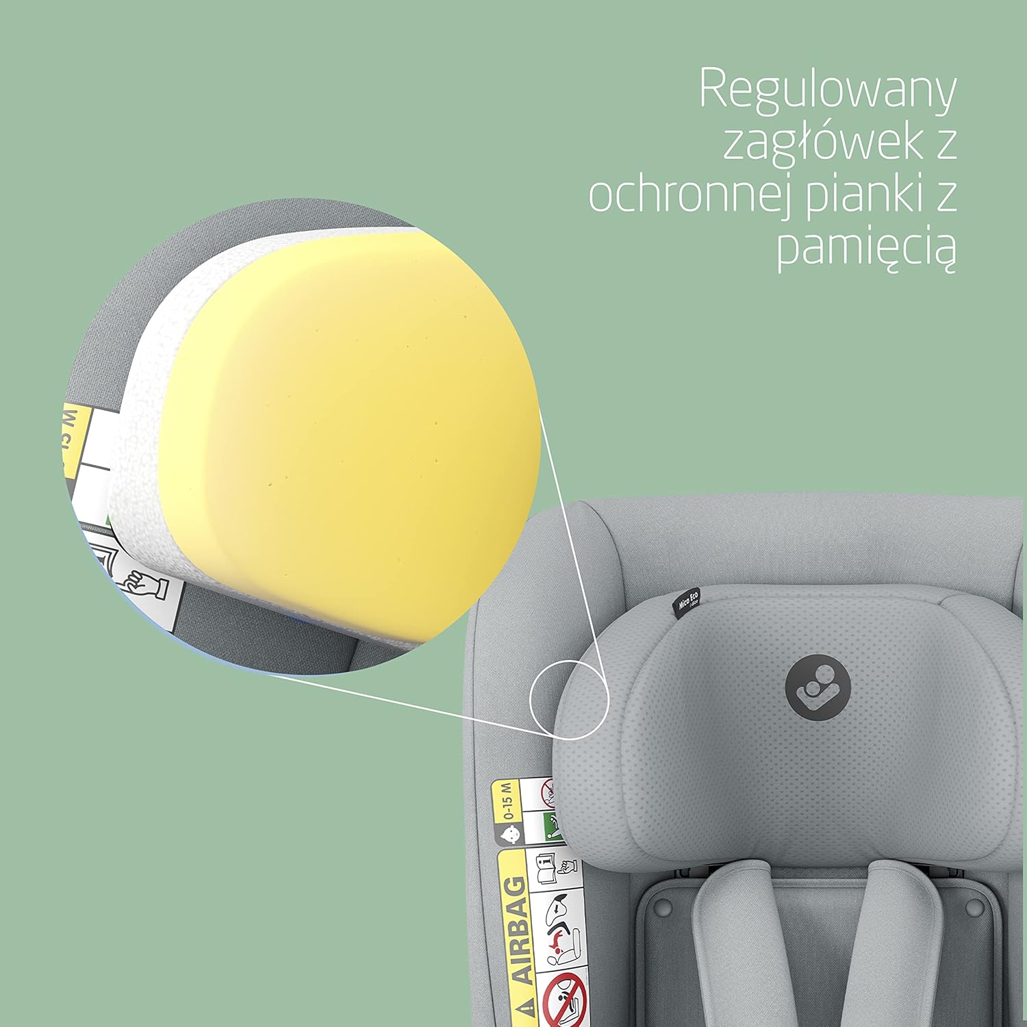 Maxi-Cosi Mica 360 S, Fotelik samochodowy obrotowy 360, 3 miesiące–4 lata (61–105 cm), Obracanie FlexiSpin, 5 pozycji odchylenia, Ochrony G-CELL, Zaczepy na pasy uprzęży Easy-in, Tonal Black