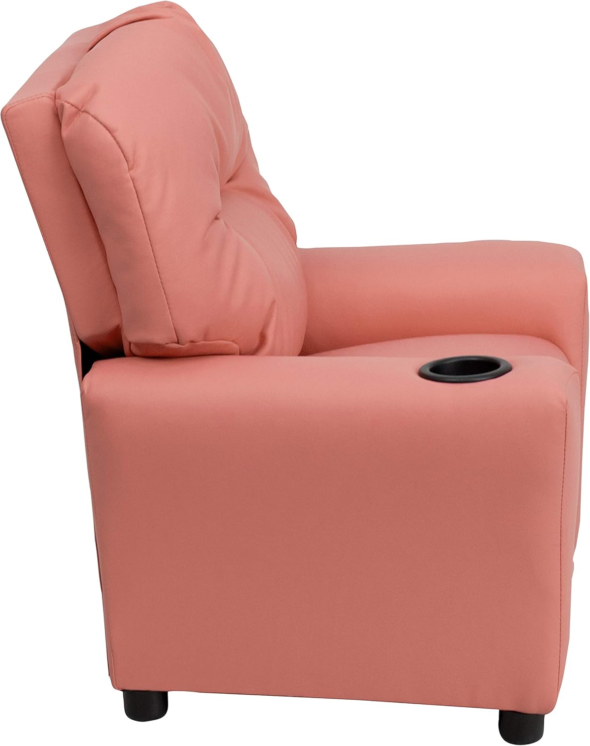 Flash Furniture Współczesny leżak dziecięcy z uchwytem na kubki, drewno, beżowy winyl, 66,04 x 53,34 x 53,34 cm