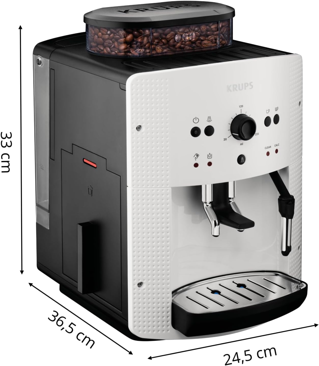 Krups Arabica Picto Ea8105 Ekspres do Kawy, Biały/Czarny, 1450 WW 230 VV