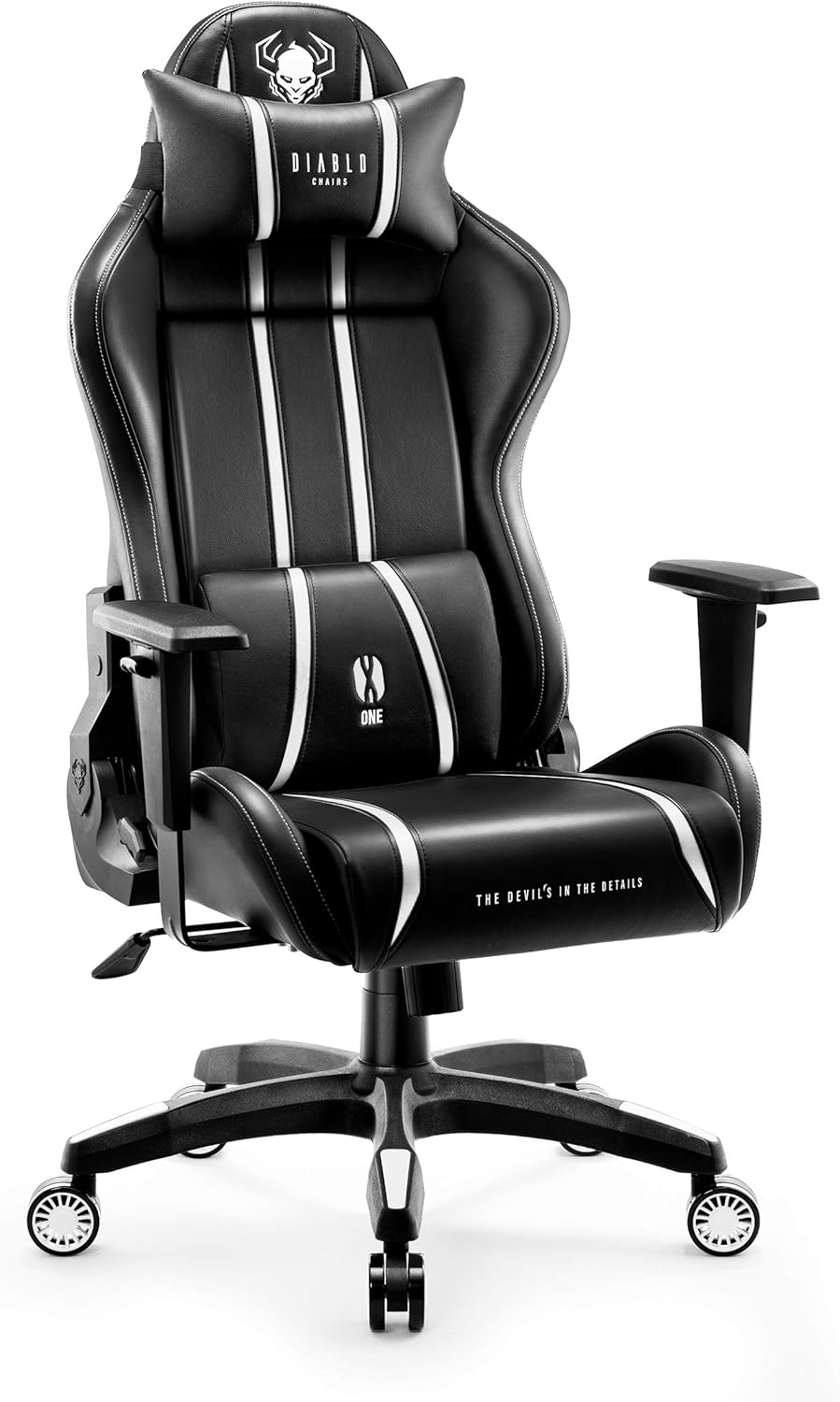 Diablo X-One 2.0 Fotel Gamingowy Krzesło Biurowe Dla Gracza Obrotowy Regulowane Podłokietniki Ekoskóra Ergonomiczny Design Funkcja Bujania Poduszka Pod Kark i Lędźwie (Candy Rose, Normal)