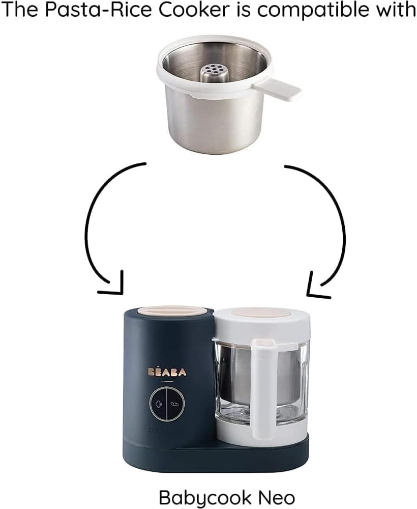 BÉABA, Babycook Neo, mikser parowy 6 w 1, robot dla niemowląt, wyprodukowany we Francji, szklana miska, zbiornik ze stali nierdzewnej, duża pojemność, dywersyfikacja żywności, małe doniczki dla