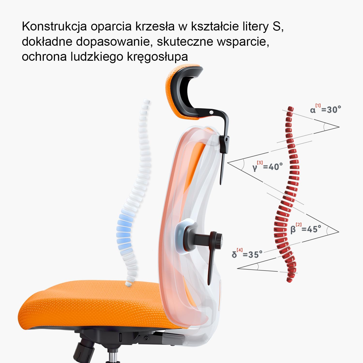 SIHOO Ergonomiczne krzesło biurowe, komputerowe krzesło biurowe z regulowanym podparciem lędźwiowym i zagłówkiem, oddychające siatkowe krzesło do gier z wygodną grubą poduszką i regulowanymi podłokietnikami, krzesło obrotowe do nauki w domu (czarne)