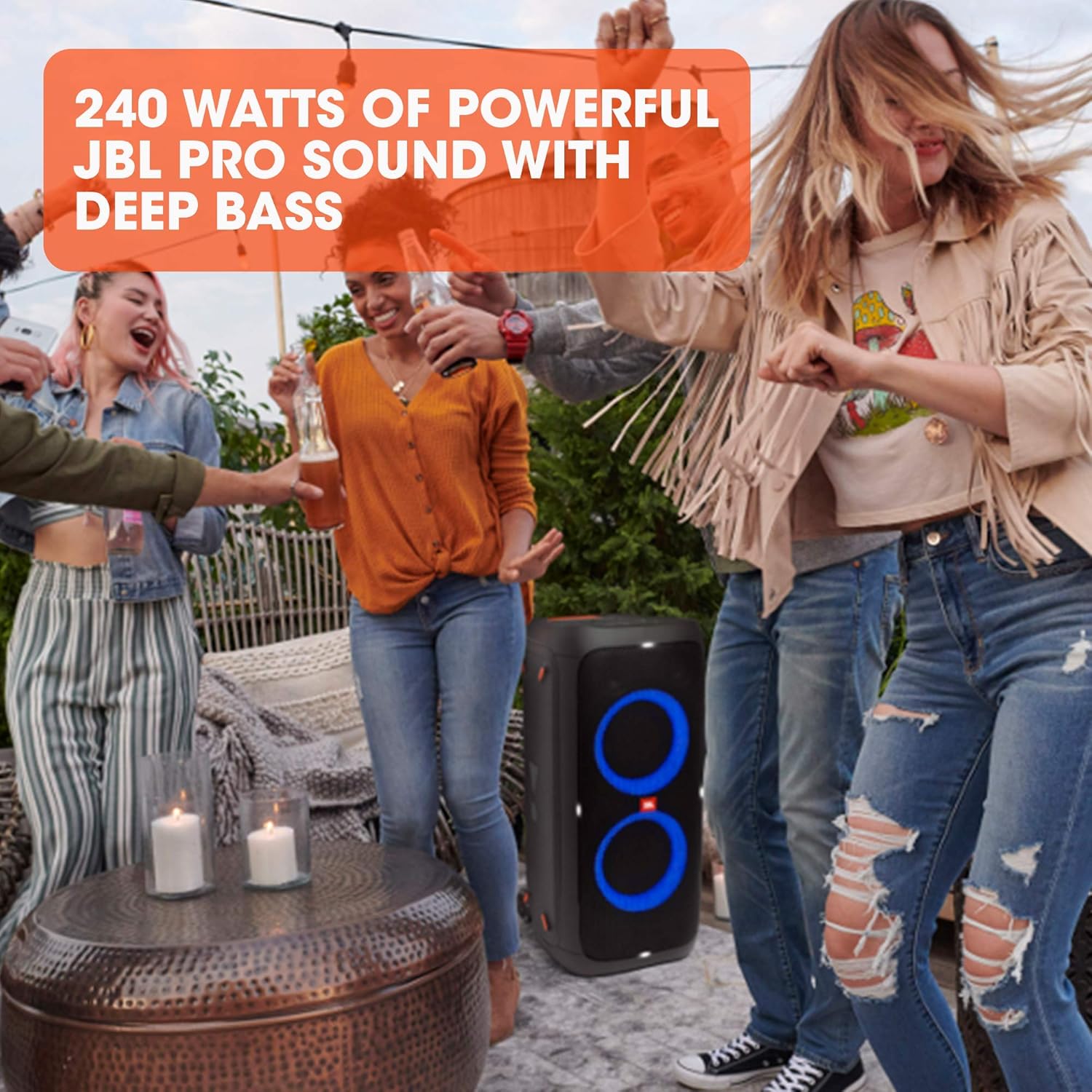 Jbl Partybox 110 JBLPARTYBOX110EU Głośnik Bluetooth, Czarny, 24 x 69 x 2,5 cm