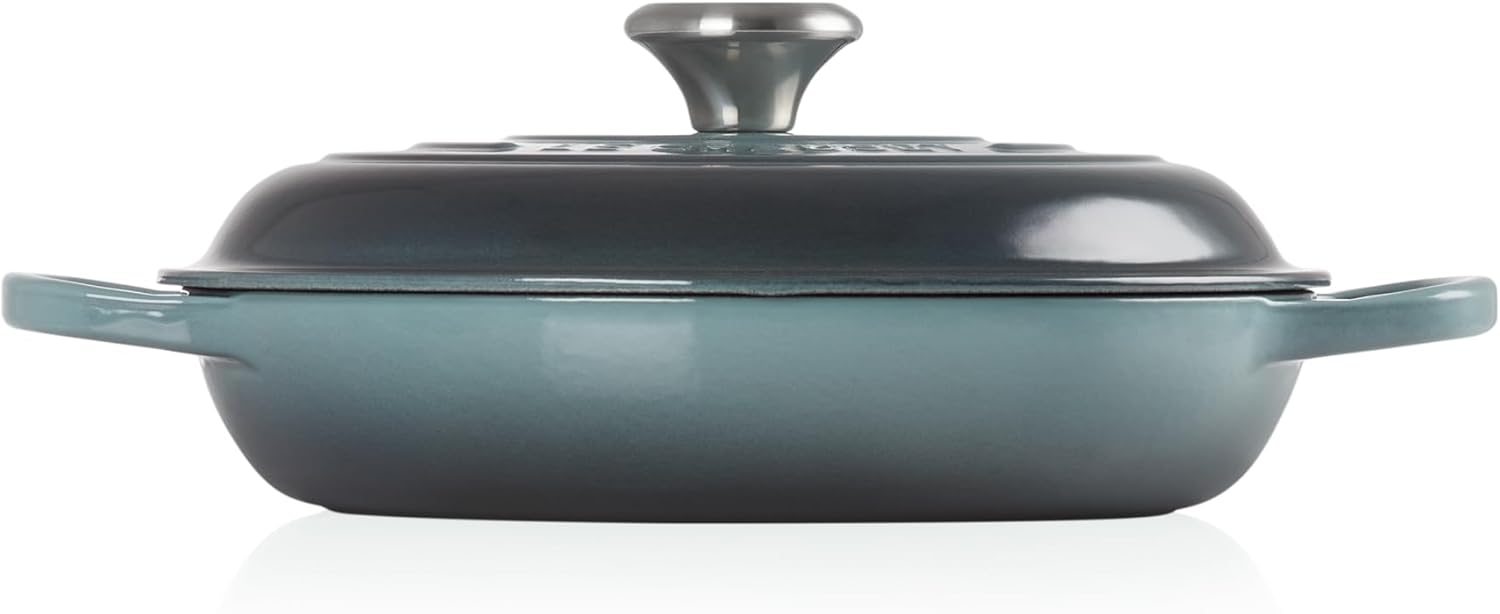 Le Creuset Signature żeliwny garnek Gourmet, okrągły, Ø 30 cm, 3,5 l, do wszystkich rodzajów kuchenek włącznie z indukcyjnymi, 5,55 kg, czerwony piec