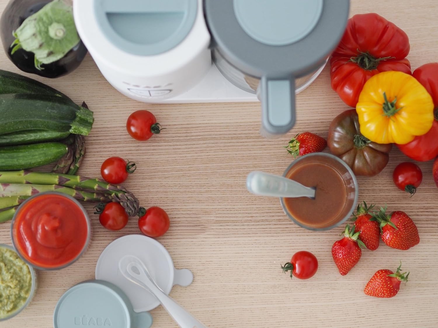 BÉABA, Babycook Neo, mikser parowy 6 w 1, robot dla niemowląt, wyprodukowany we Francji, szklana miska, zbiornik ze stali nierdzewnej, duża pojemność, dywersyfikacja żywności, małe doniczki dla