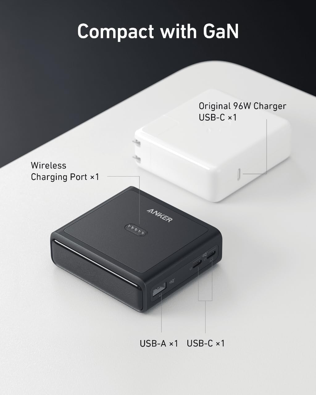 Anker Prime power bank 27650 mAh 250W w zestawie baza ładująca, szybkie ładowanie, kompaktowa przenośna ładowarka do podróży, kontrola aplikacji, kompatybilny z MacBook, iPhone, iPad i innymi