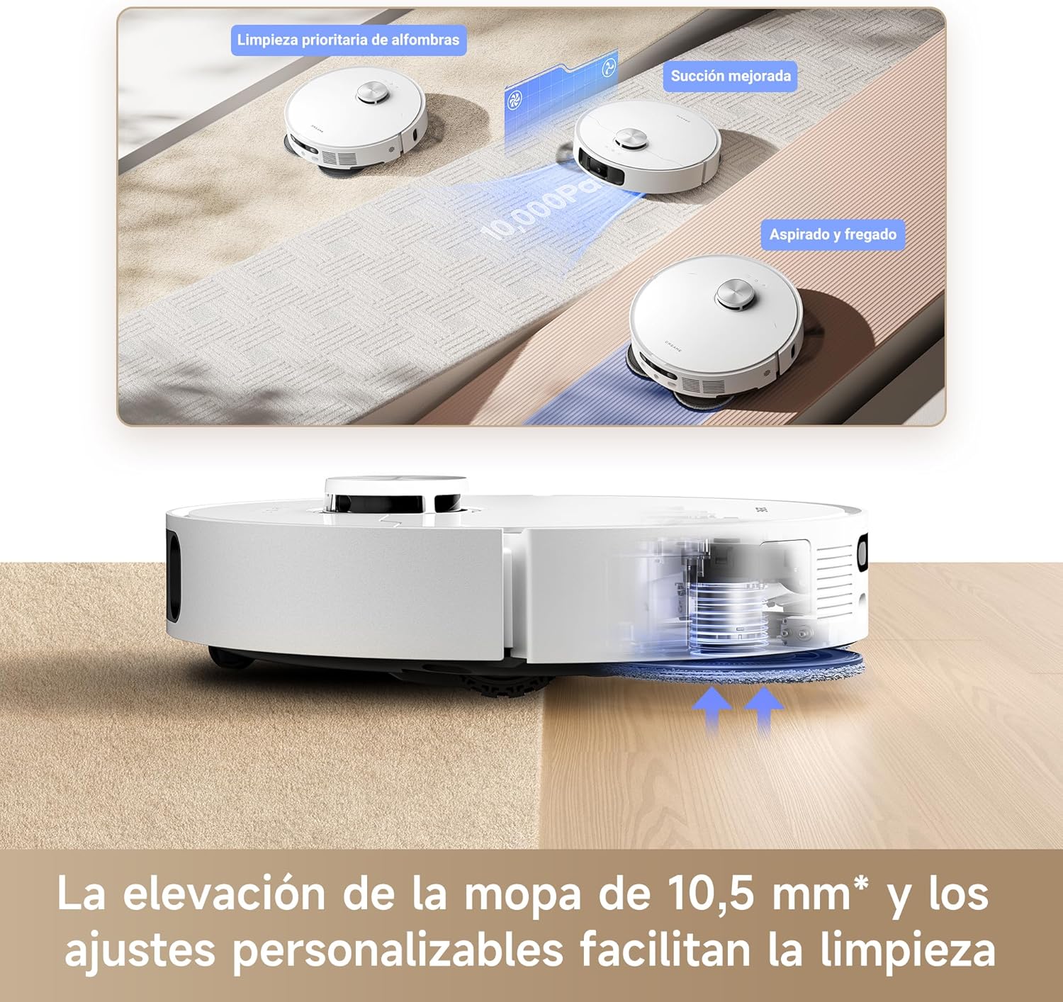 Dreame L10s Ultra Gen 2 robot odkurzaj?cy i mop z technologi? RoboSwing MopExtend, moc ssania Vormax, 10 000 Pa, tryb przyjazny dla zwierz?t, w pe?ni automatyczna stacja bazowa, 32 ustawienia poziomu