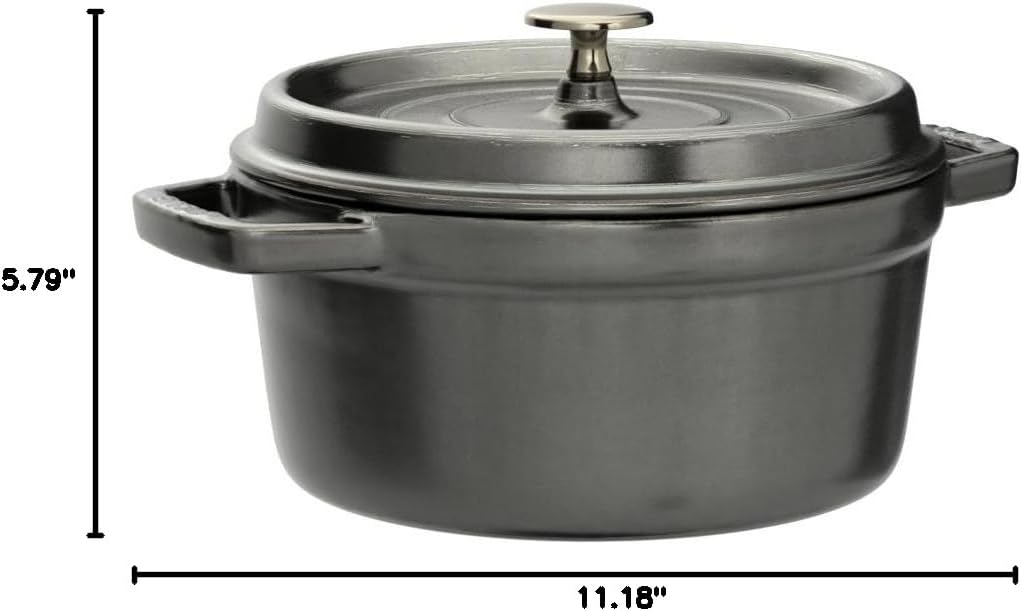 STAUB Garnek żeliwny, okrągły 28 cm, 6,7 L, Czarny