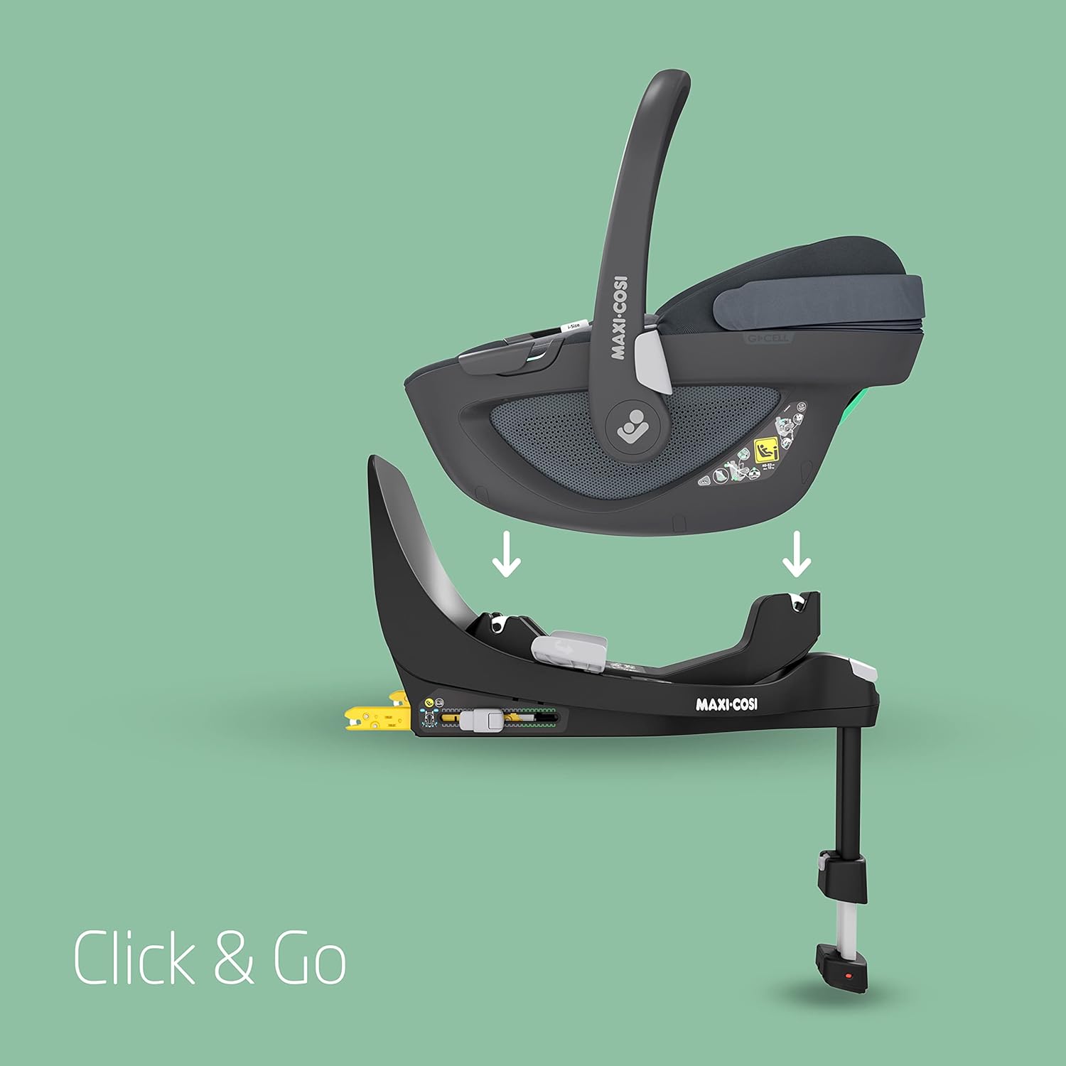 Maxi-Cosi Pearl 360 dla niemowlaka i-Size, Fotelik samochodowy obrotowy 360, od 3 miesięcy do 4 lat (61–105 cm), Obracanie jedną ręką, ClimaFlow, Uprząż z systemem Easy-In, G-CELL, Authentic Graphite