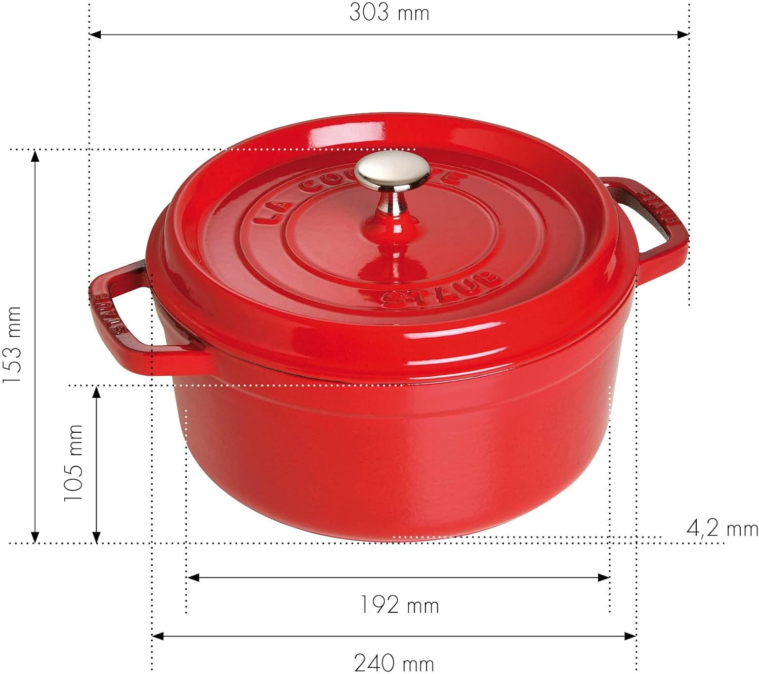 STAUB Garnek żeliwny, okrągły 28 cm, 6,7 L, Czarny