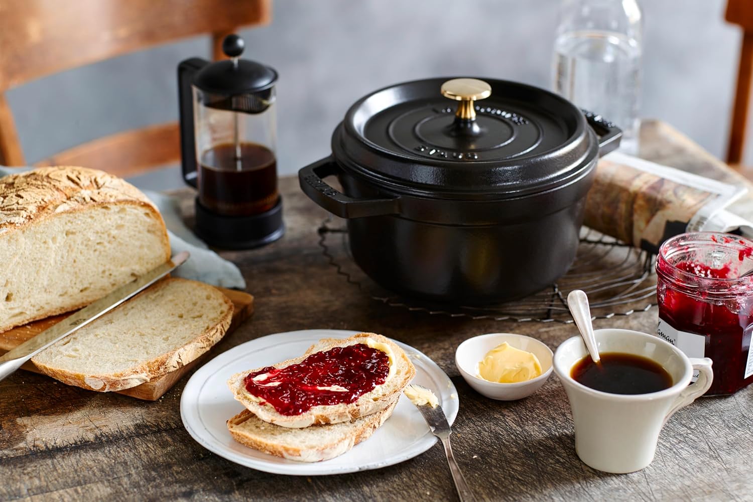 STAUB Garnek żeliwny, okrągły 28 cm, 6,7 L, Czarny