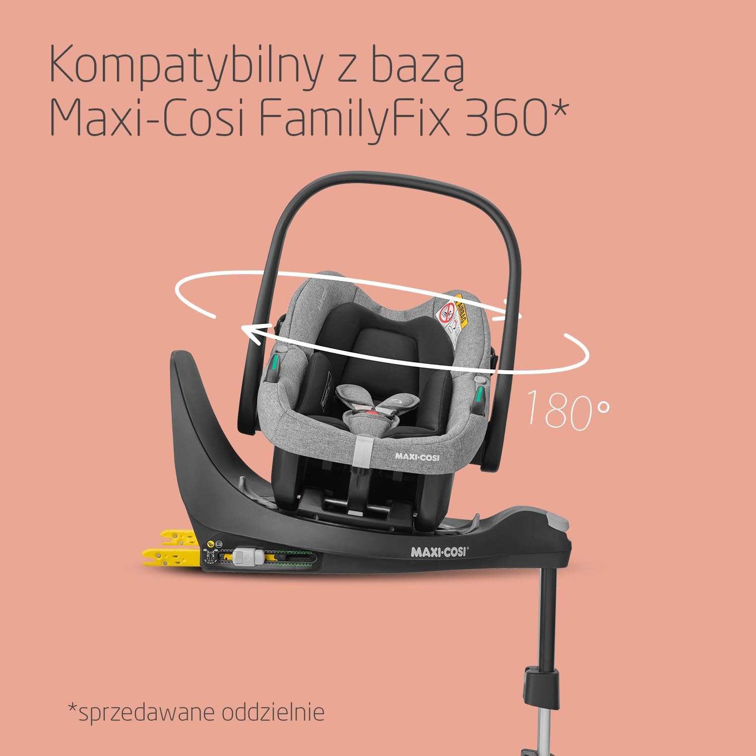 Maxi-Cosi Zelia S Trio Wielofunkcyjny Wózek Dziecięcy 3w1, 0–4 Lata, do 22 kg, Składany, Kompakt i Odchylany Wózek Spacerowy z Fotelik Samochodowy CabrioFix S i-Size i Torbą z Akcesoriami, Szary