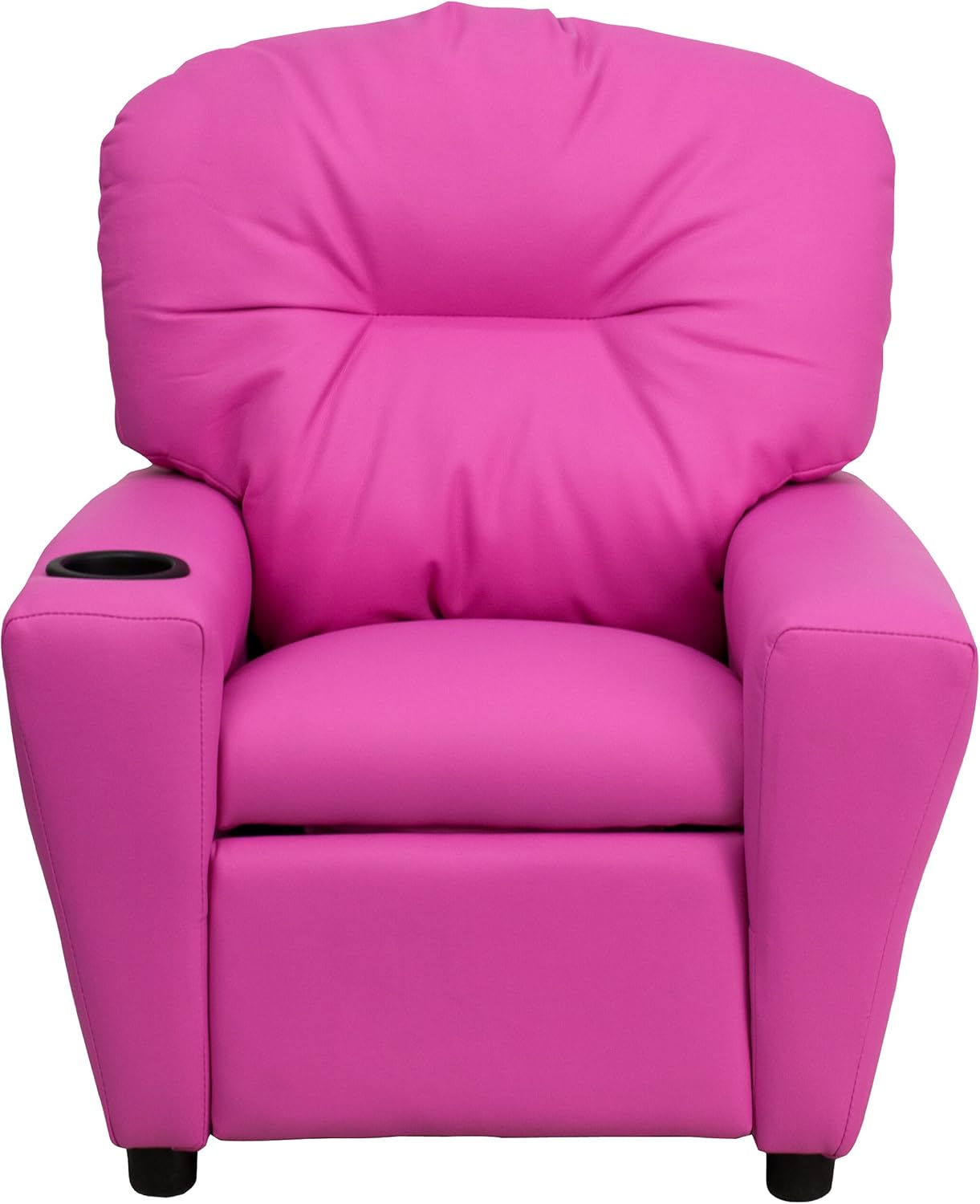 Flash Furniture Współczesny leżak dziecięcy z uchwytem na kubki, drewno, beżowy winyl, 66,04 x 53,34 x 53,34 cm