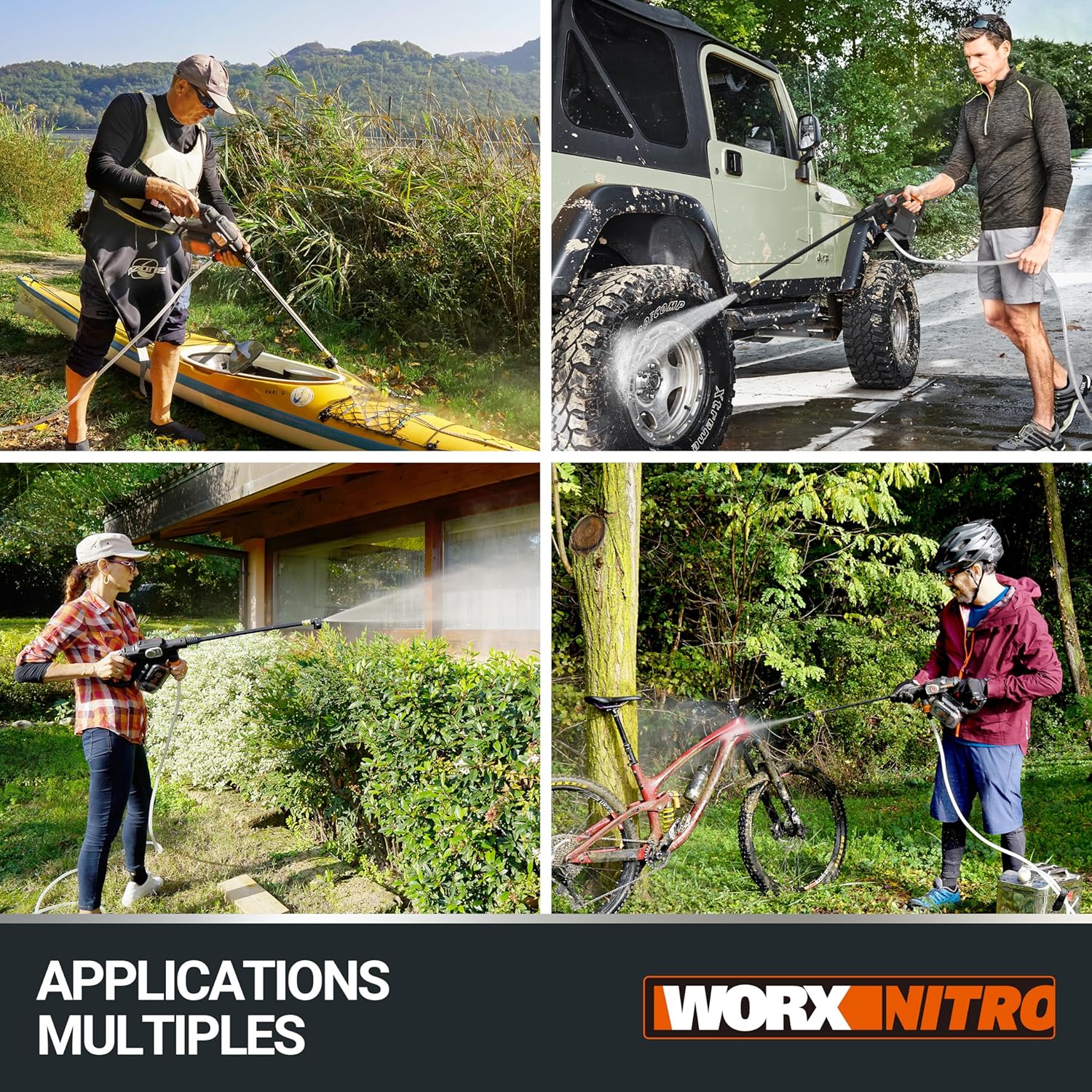 Hydroshot 20 V MAX myjka ciśnieniowa | WORX Nitro | PowerShare | czyszczenie tarasów i mycie samochodów | maks. 56 barów | 220 l/h | łącznie z akumulatorem 4,0 Ah i ładowarką | WG633E