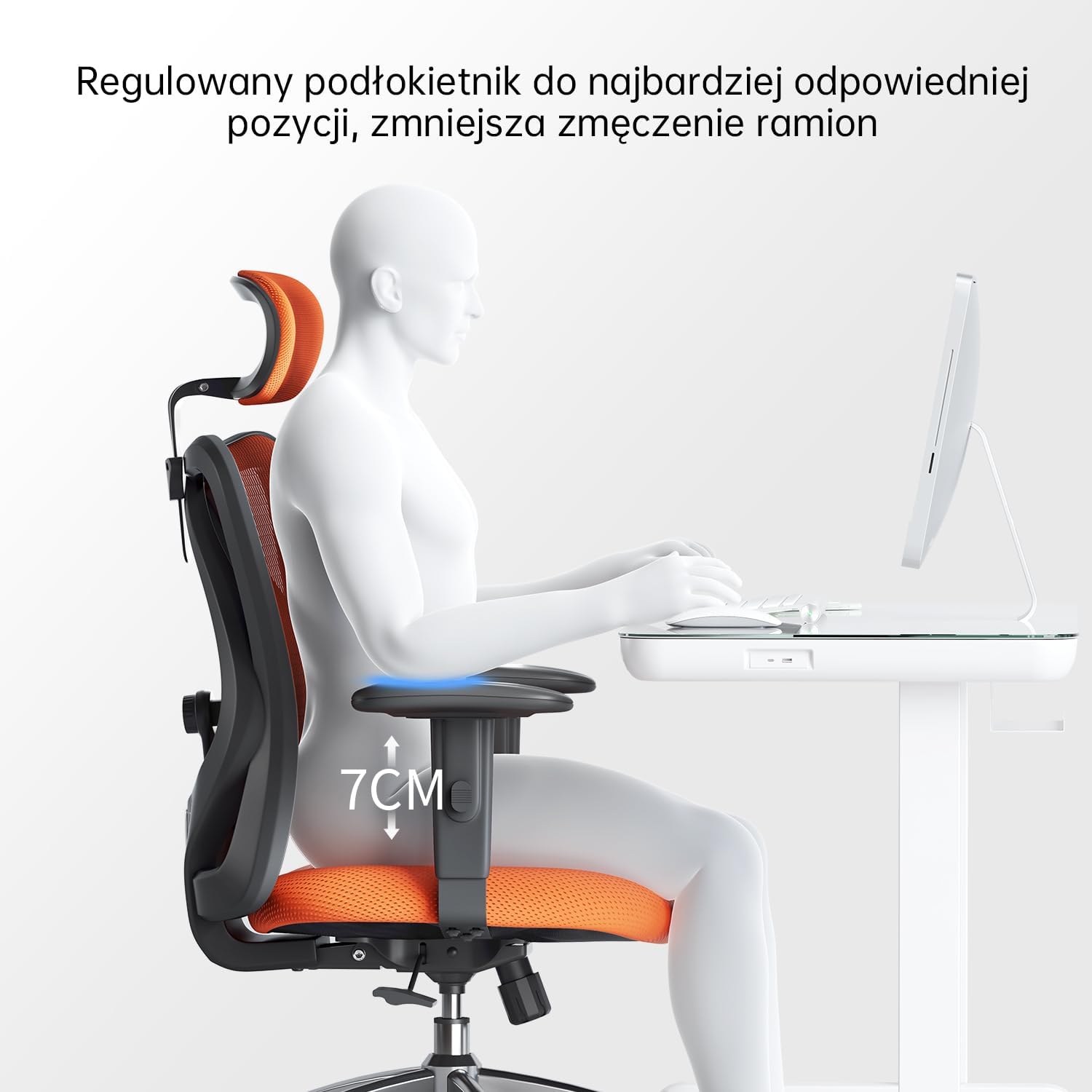 SIHOO Ergonomiczne krzesło biurowe, komputerowe krzesło biurowe z regulowanym podparciem lędźwiowym i zagłówkiem, oddychające siatkowe krzesło do gier z wygodną grubą poduszką i regulowanymi podłokietnikami, krzesło obrotowe do nauki w domu (czarne)