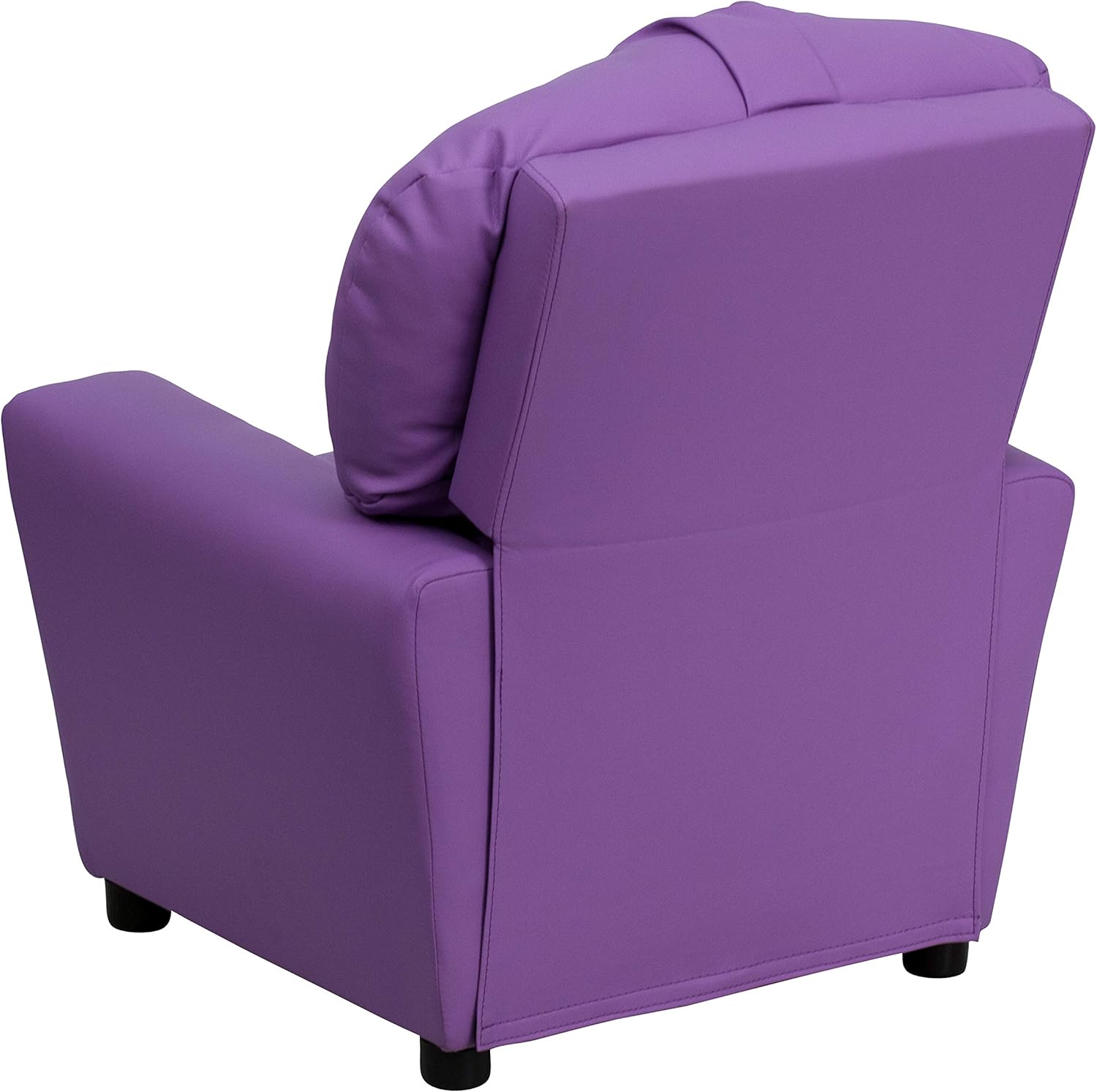 Flash Furniture Współczesny leżak dziecięcy z uchwytem na kubki, drewno, beżowy winyl, 66,04 x 53,34 x 53,34 cm
