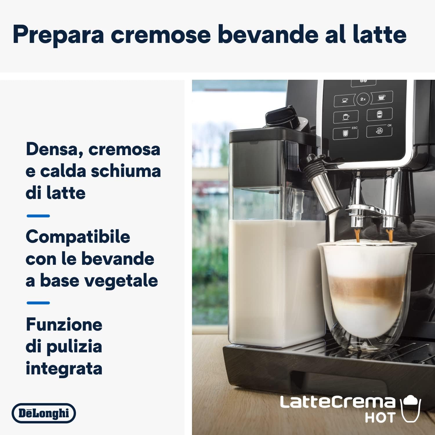 De’Longhi Dinamica ECAM 350.55.B Automatyczny Ekspres do Kawy, Tworzywo Sztuczne, 1450 W, 1,8 L, Czarny