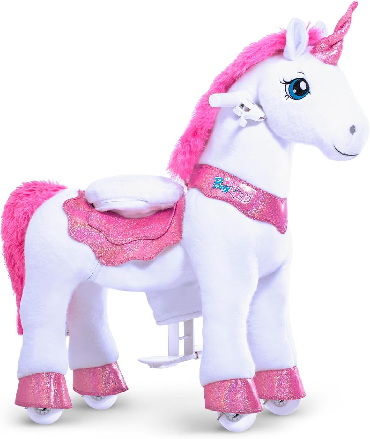 PonyCycle 2023 Nowy Model E Jednorożec do Jazdy na Mechanicznym Chodzącym Jednorożcu z Hamulcem (Fioletowy/Rozmiar 4 dla Dzieci w Wieku 4-8 Lat) Hulajnoga dla Maluchów do Jazdy na Koniu - E413