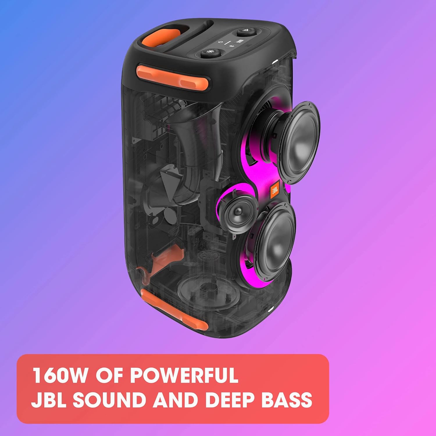 Jbl Partybox 110 JBLPARTYBOX110EU Głośnik Bluetooth, Czarny, 24 x 69 x 2,5 cm