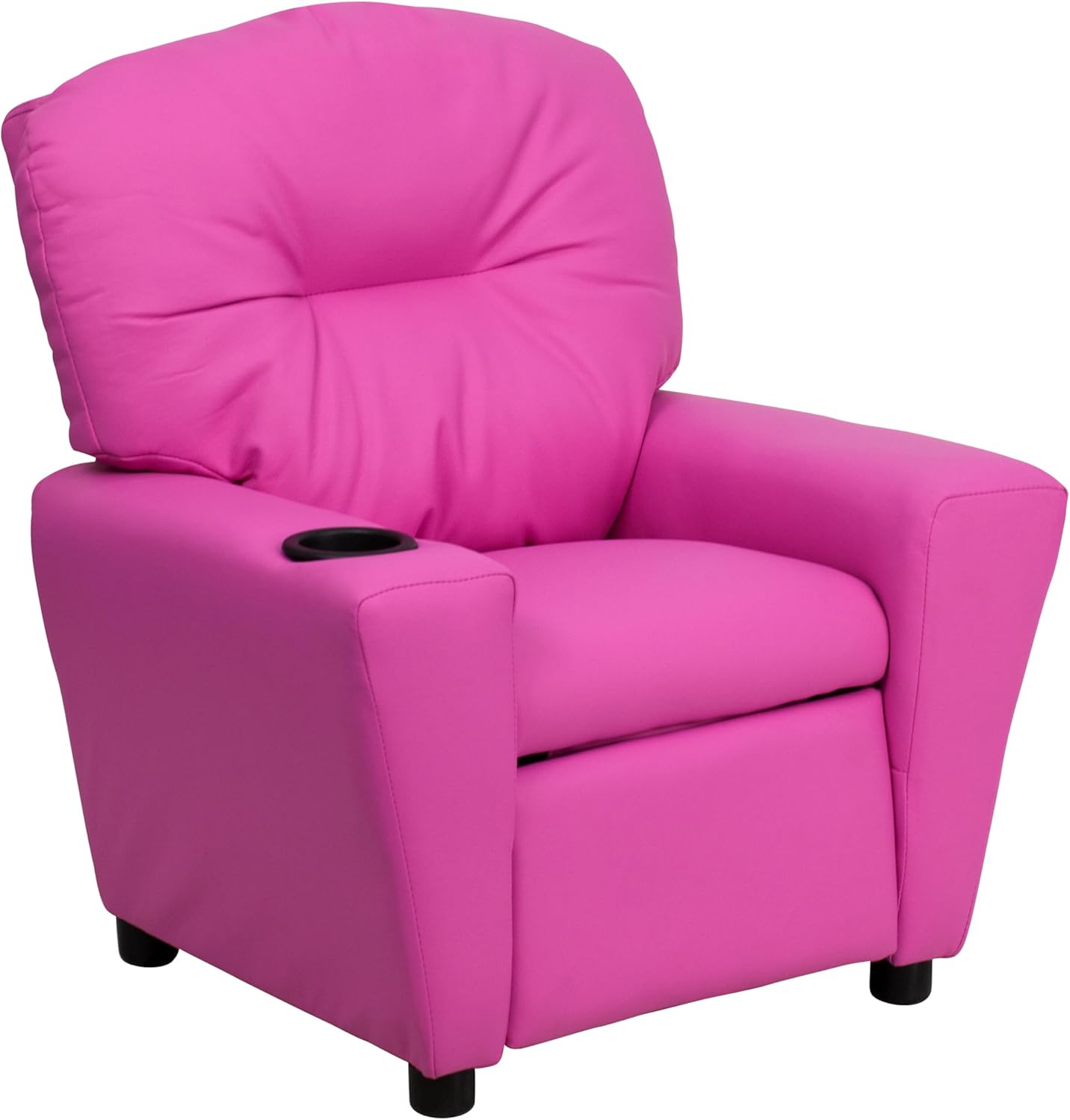 Flash Furniture Współczesny leżak dziecięcy z uchwytem na kubki, drewno, beżowy winyl, 66,04 x 53,34 x 53,34 cm