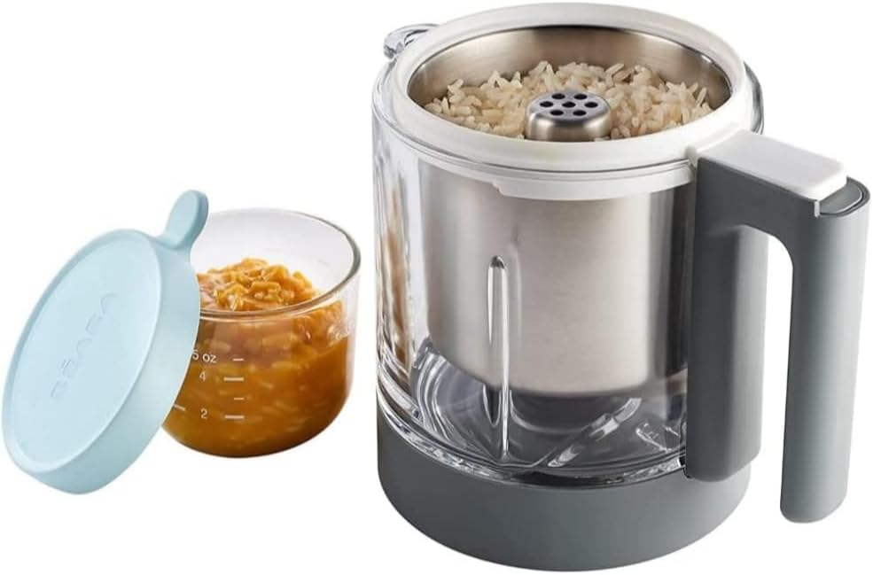 BÉABA, Babycook Neo, mikser parowy 6 w 1, robot dla niemowląt, wyprodukowany we Francji, szklana miska, zbiornik ze stali nierdzewnej, duża pojemność, dywersyfikacja żywności, małe doniczki dla