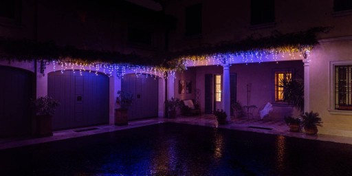 Inteligentne lampki sople Icicle 190 RGBW LED, 5x0,5 m, IP44, przezroczysty