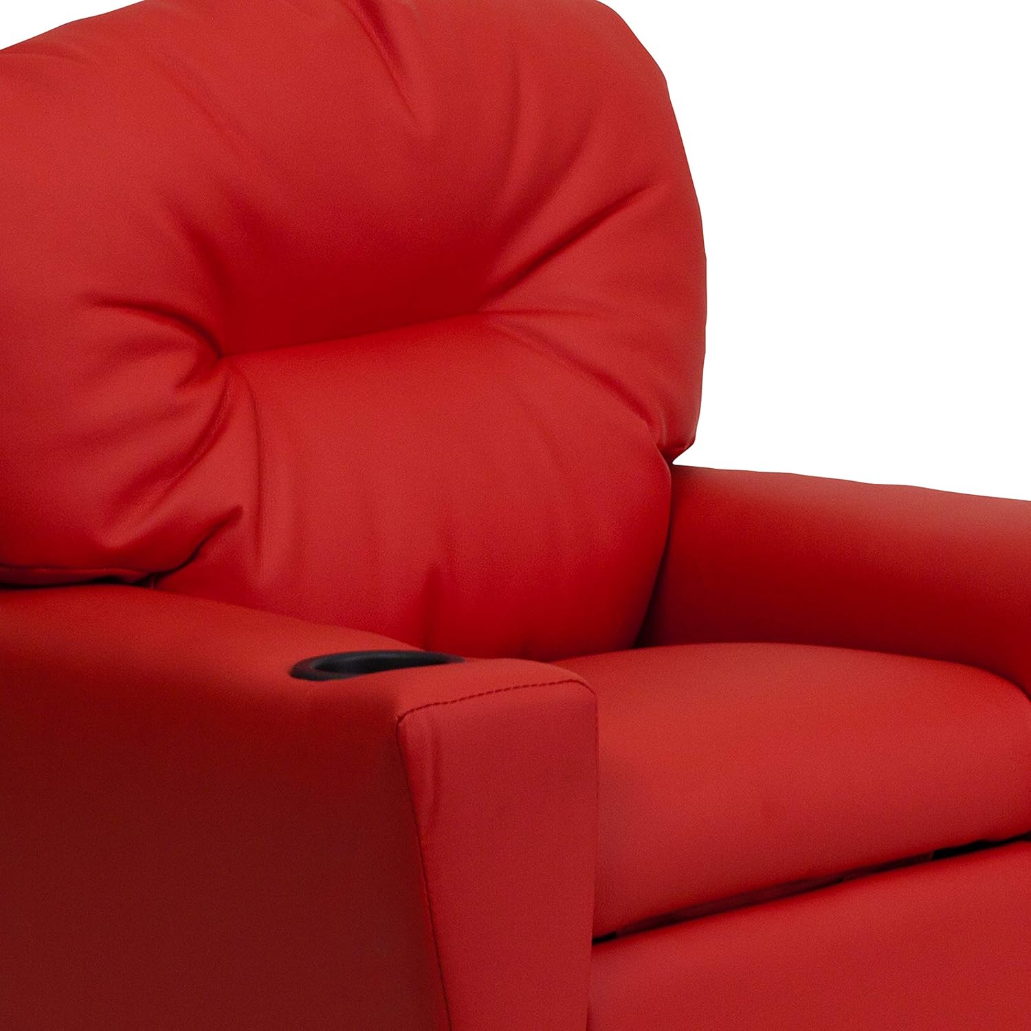 Flash Furniture Współczesny leżak dziecięcy z uchwytem na kubki, drewno, beżowy winyl, 66,04 x 53,34 x 53,34 cm