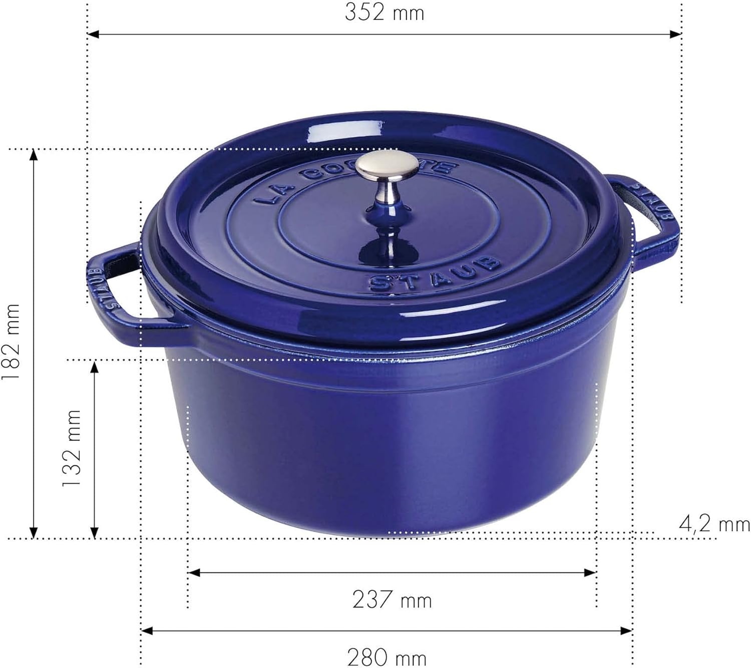 STAUB Garnek żeliwny, okrągły 28 cm, 6,7 L, Czarny