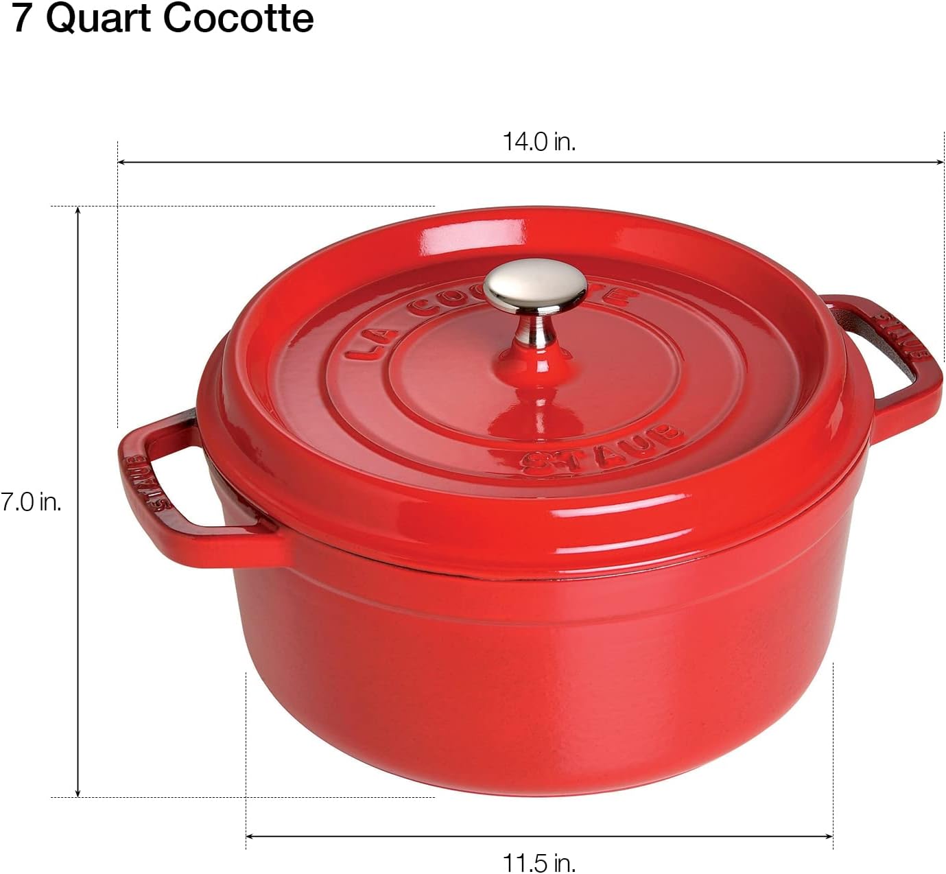 STAUB Garnek żeliwny, okrągły 28 cm, 6,7 L, Czarny