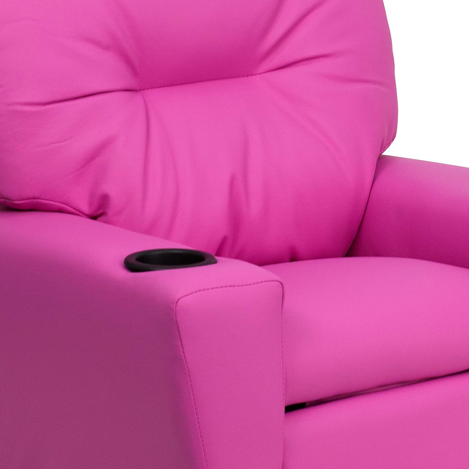 Flash Furniture Współczesny leżak dziecięcy z uchwytem na kubki, drewno, beżowy winyl, 66,04 x 53,34 x 53,34 cm