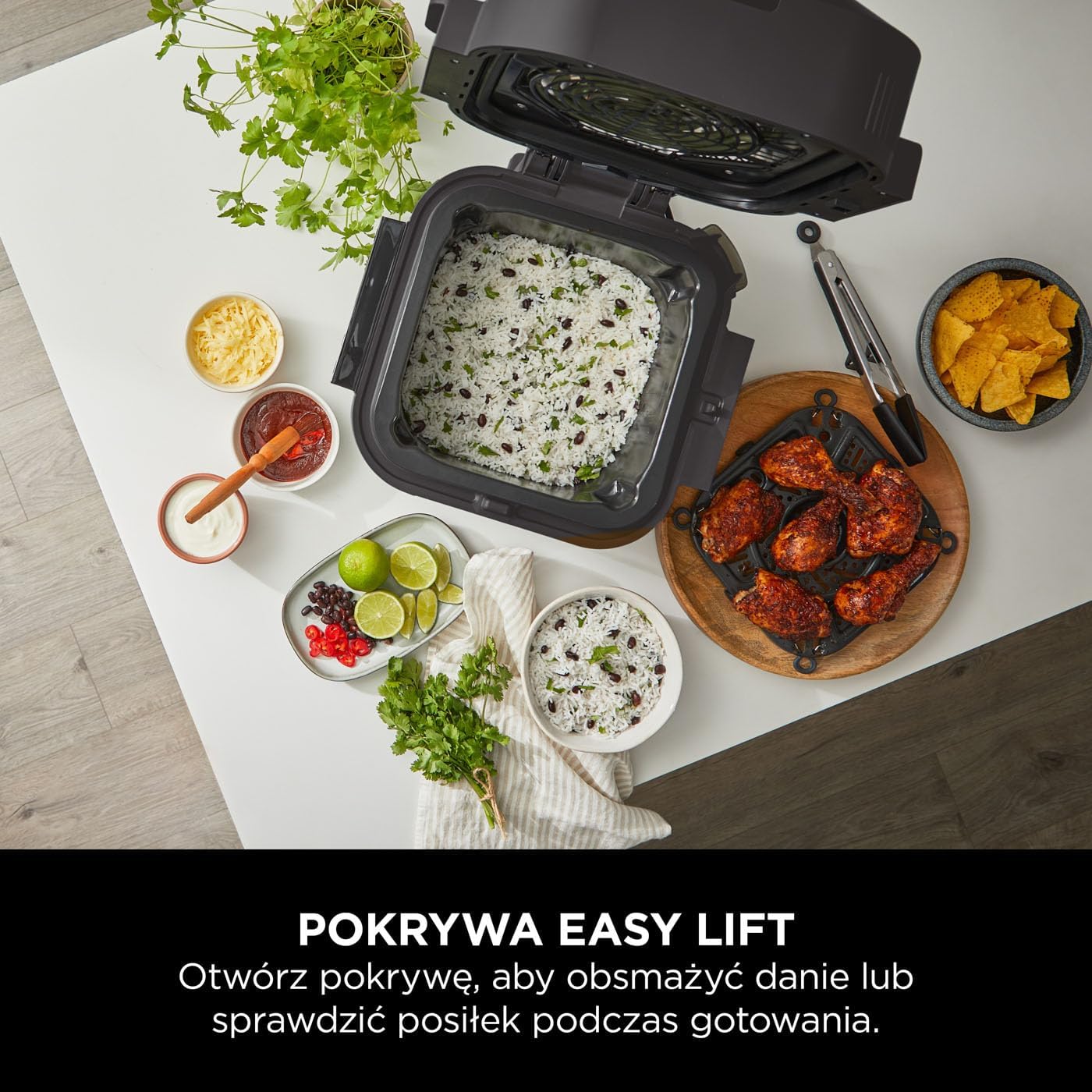 Ninja Combi 12-w-1 Multi-Cooker, kuchenka wielofunkcyjna, piekarnik i frytownica, 12 funkcji, przygotuj posiłki rodzinne w 15 minut, zawiera blachę do pieczenia, patelnię i przepisy, szary, SFP700EU