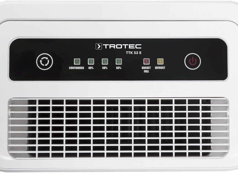 TROTEC Osuszacz powietrza elektryczny TTK 66 E – wydajność 24 L/dzień – powierzchnia 50 m² / 125 m³ – funkcja automatycznego wyłączania - do mieszkań i sypialni