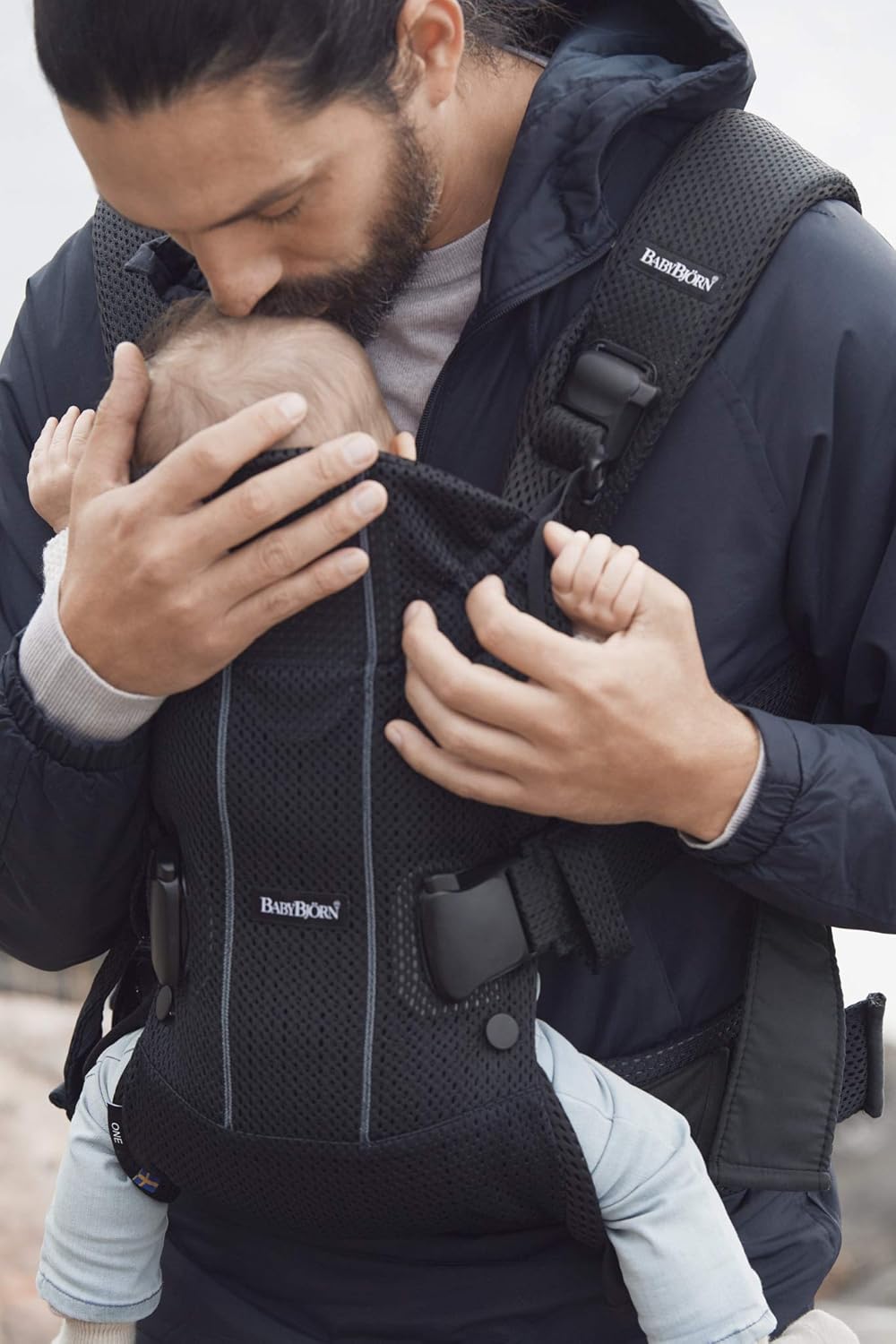 BabyBjörn Nosidełko dla niemowląt One Air, siatka 3D, szaro-beżowe