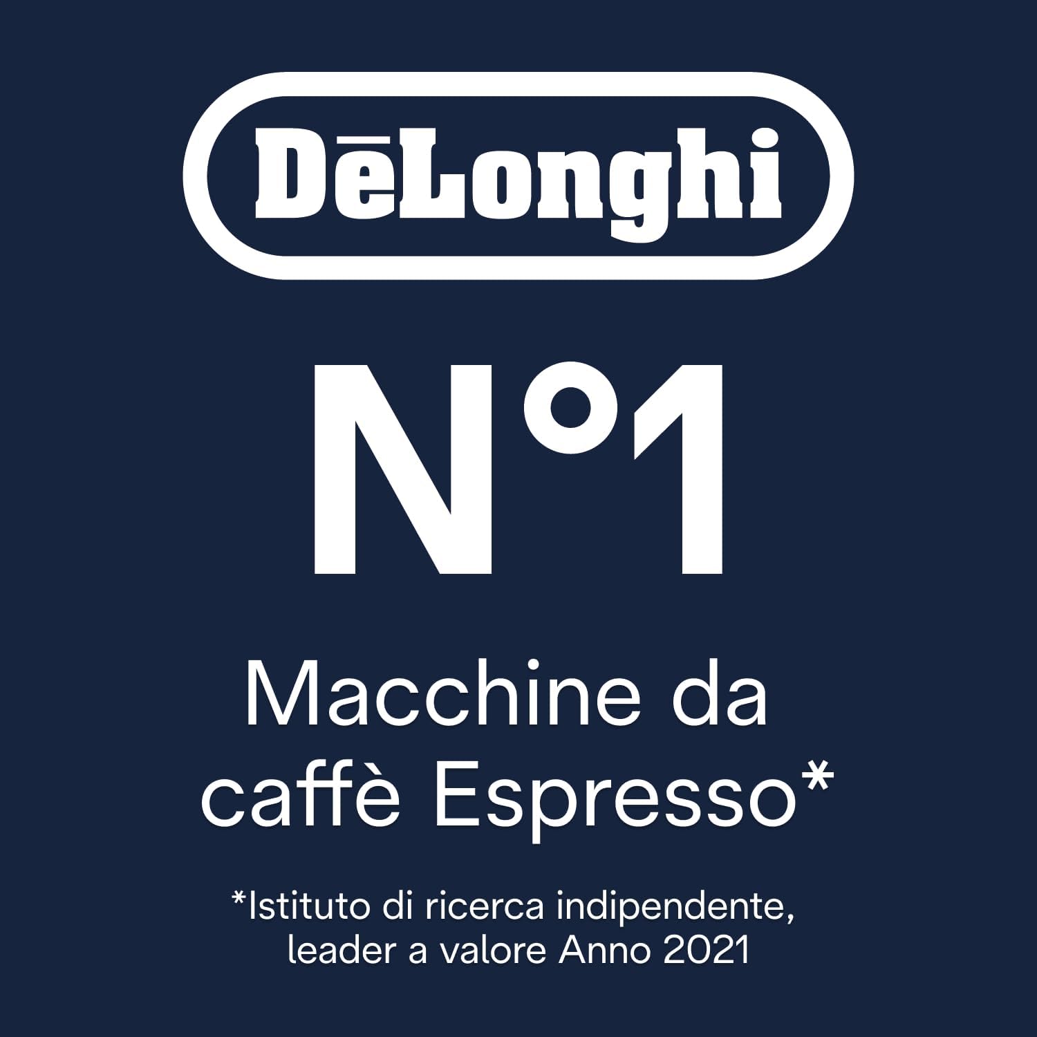 De'Longhi Rivelia EXAM440.55.G, superautomatyczny ekspres do kawy z LatteCrema Hot, automatyczny spieniacz do mleka, kompaktowy rozmiar, 16 przepisów, kolorowy ekran dotykowy, szary